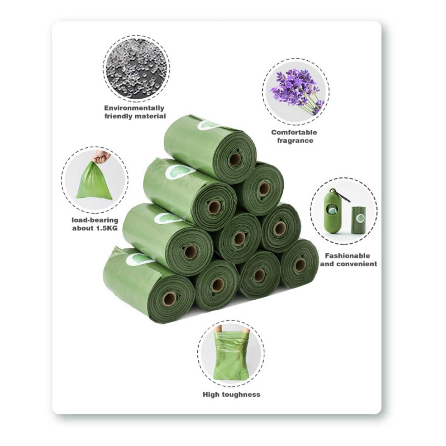 For Furry Friends - Biodegrable Dog Waste Bag (16 Rolls + Holder)