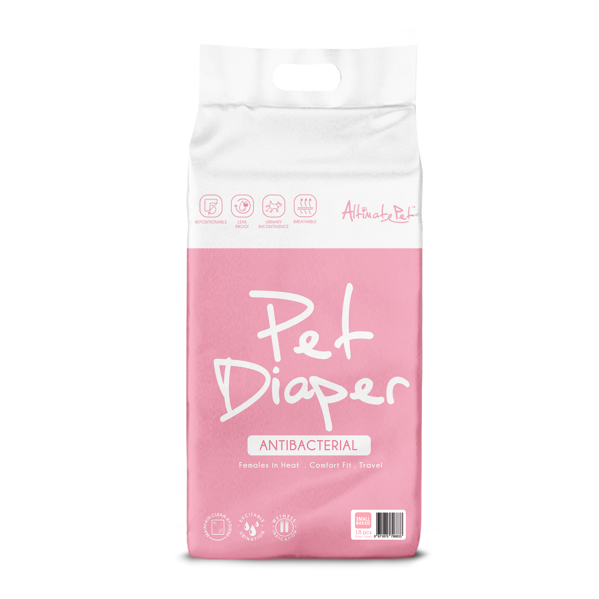 Altimate Pet - Antibacterial Disposable Pet Diaper for Dogs (5 Sizes)