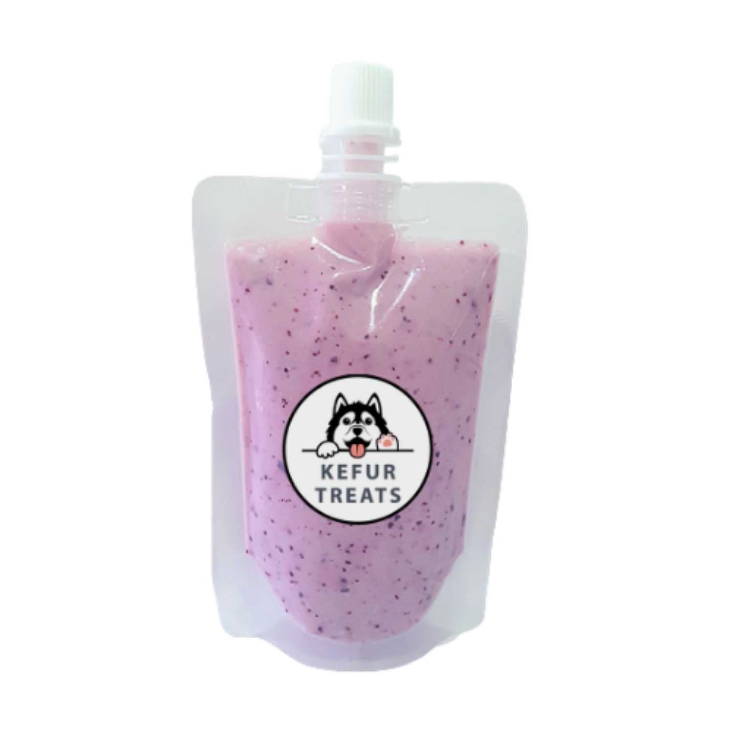 KEFUR TREATS - BLUEBERRY Cow Milk Kefir Liquid Pouch (250ml) - Pet Treats