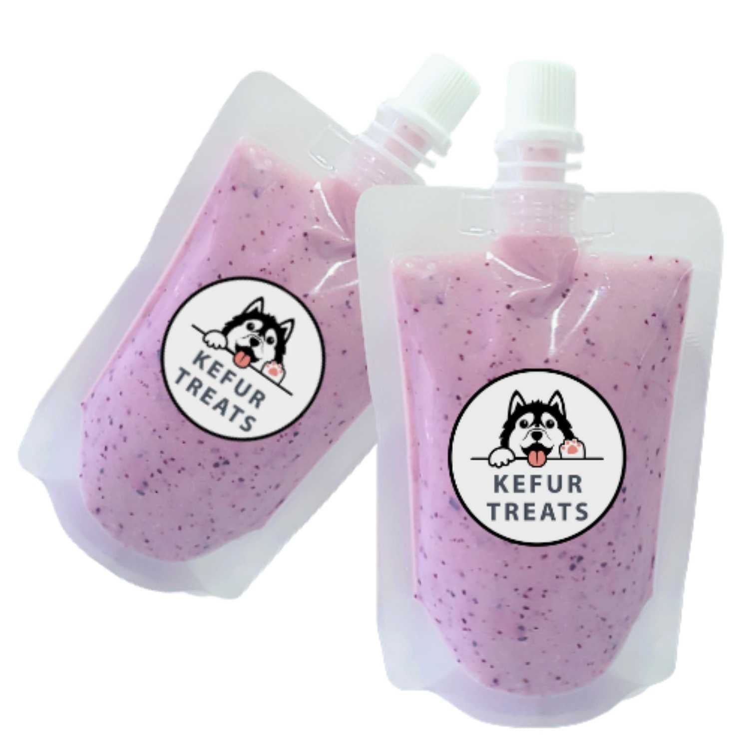 KEFUR TREATS - BLUEBERRY Cow Milk Kefir Liquid Pouch (250ml) - Pet Treats