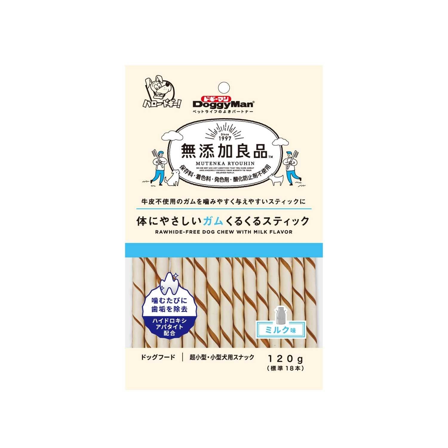DoggyMan - Non Add Rawhide-free Dog Chew with Milk 120g