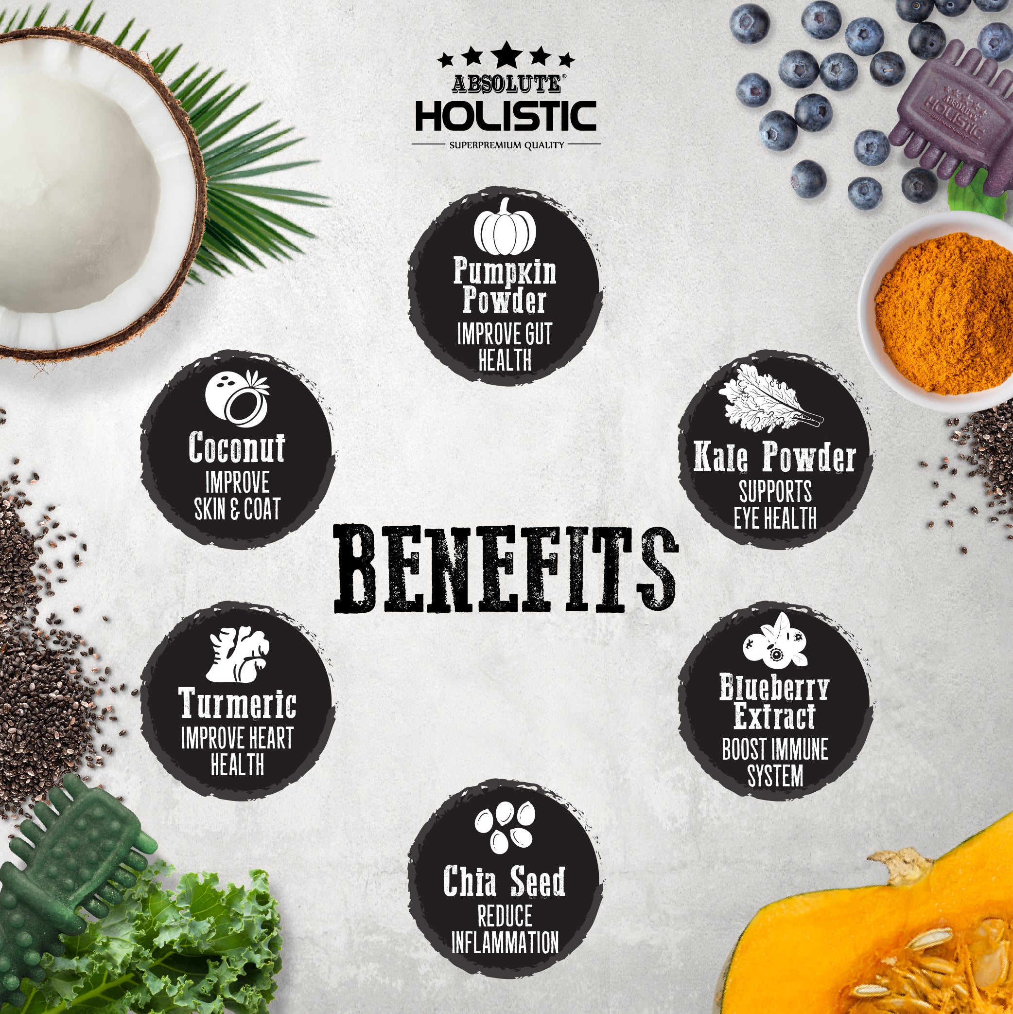 Absolute Holistic - Blueberry Boost Dental Chew 4" - Dog Treats (25g/pc)