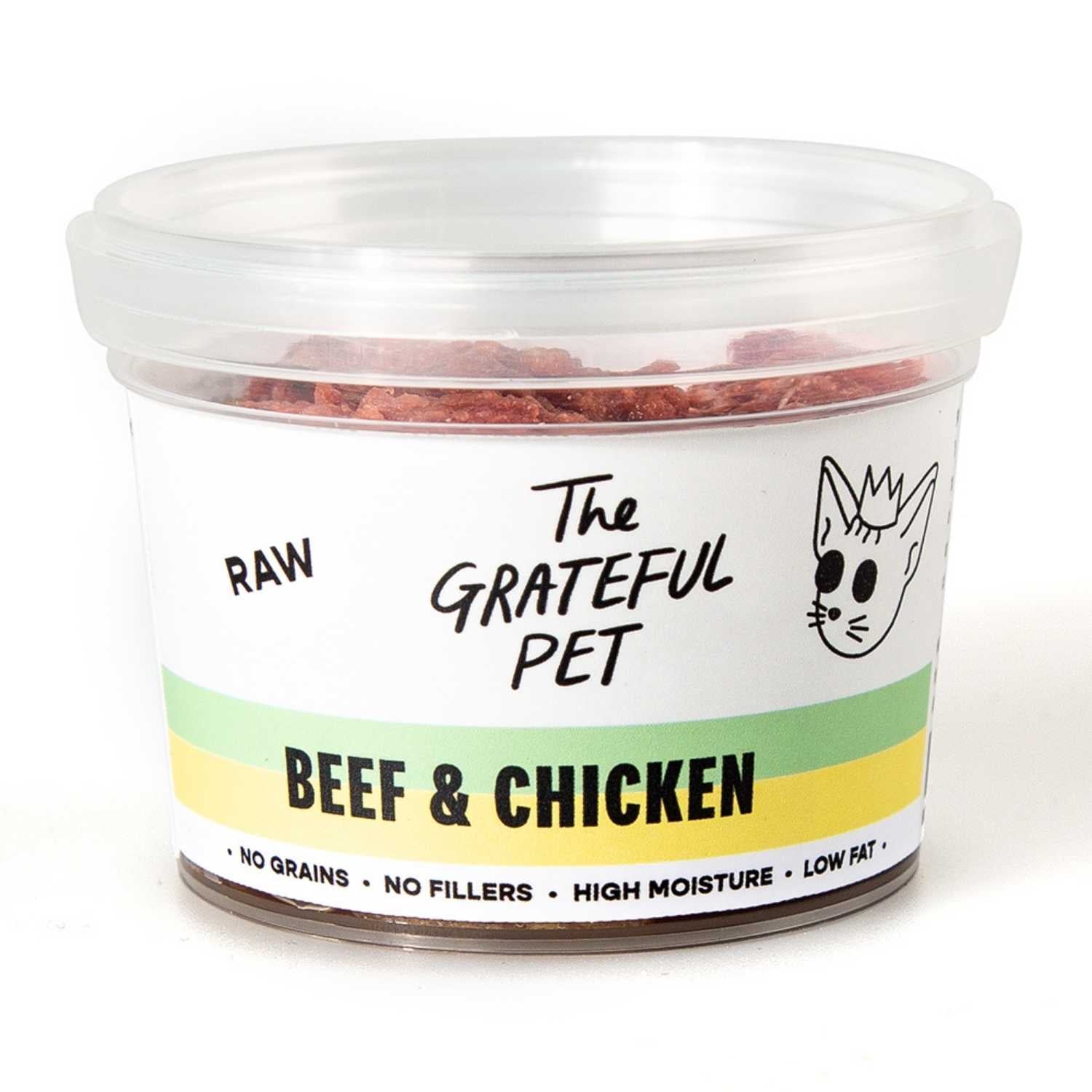 The Grateful Pet - Raw (Beef & Chicken) - Cat (12 x 85g Tub) Food (Case)