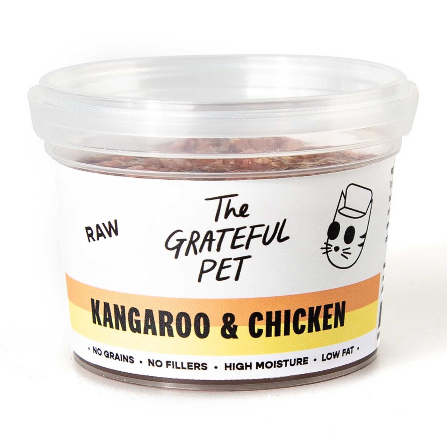 The Grateful Pet - Raw (Kangaroo & Chicken) - Cat (12 x 85g Tub) Food (Case)