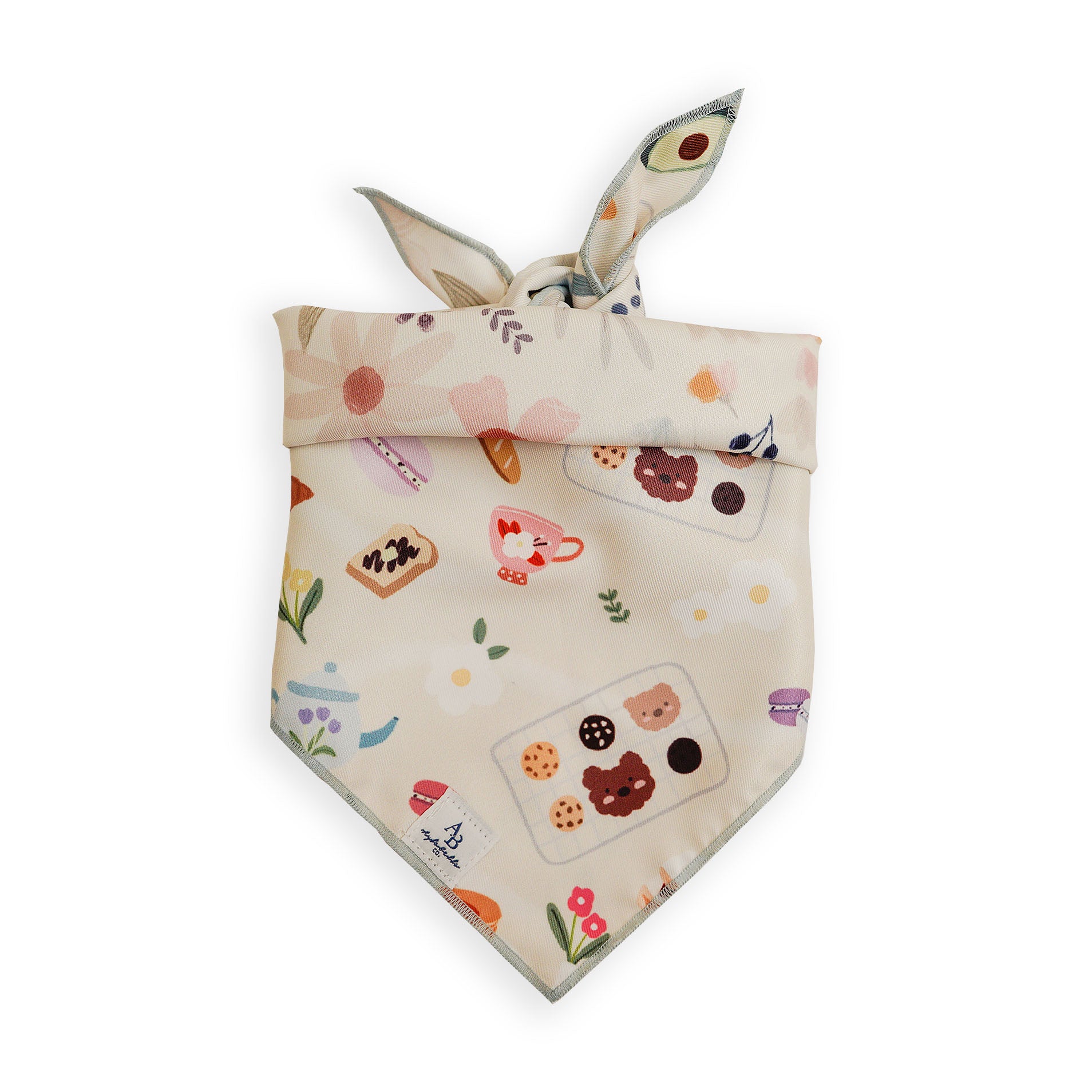 Aylabella Co. - Pressed Flowers & Brunch Reversible Bandana With Snaps for Dogs (3 Sizes)