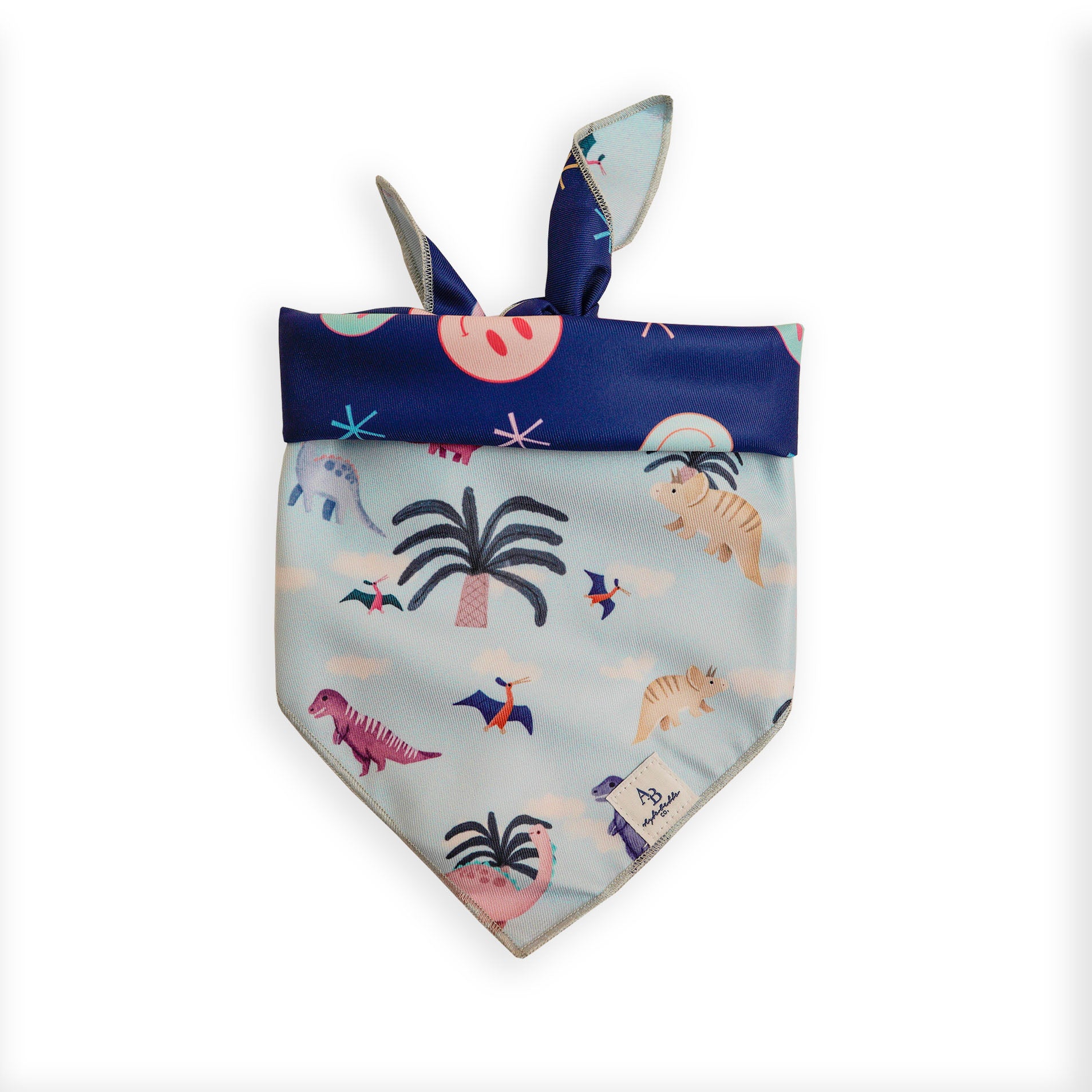Aylabella Co. - Dino & Happy Reversible Bandana With Snaps for Dogs (3 Sizes)