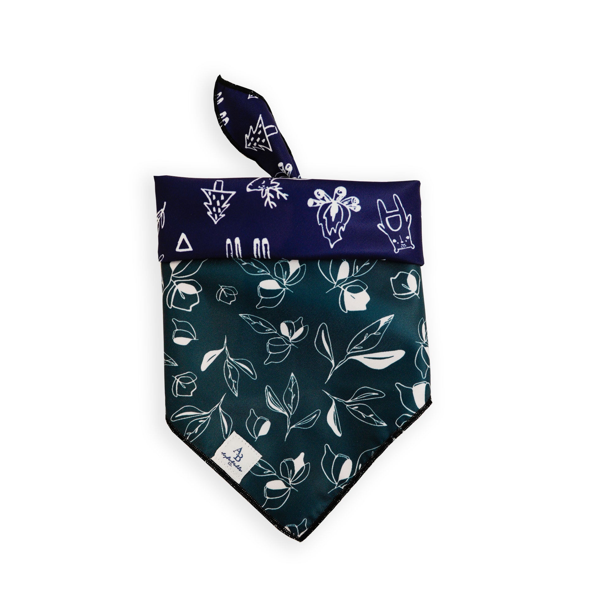 Aylabella Co. - Lush Green & Camper Reversible Bandana With Snaps for Dogs (3 Sizes)