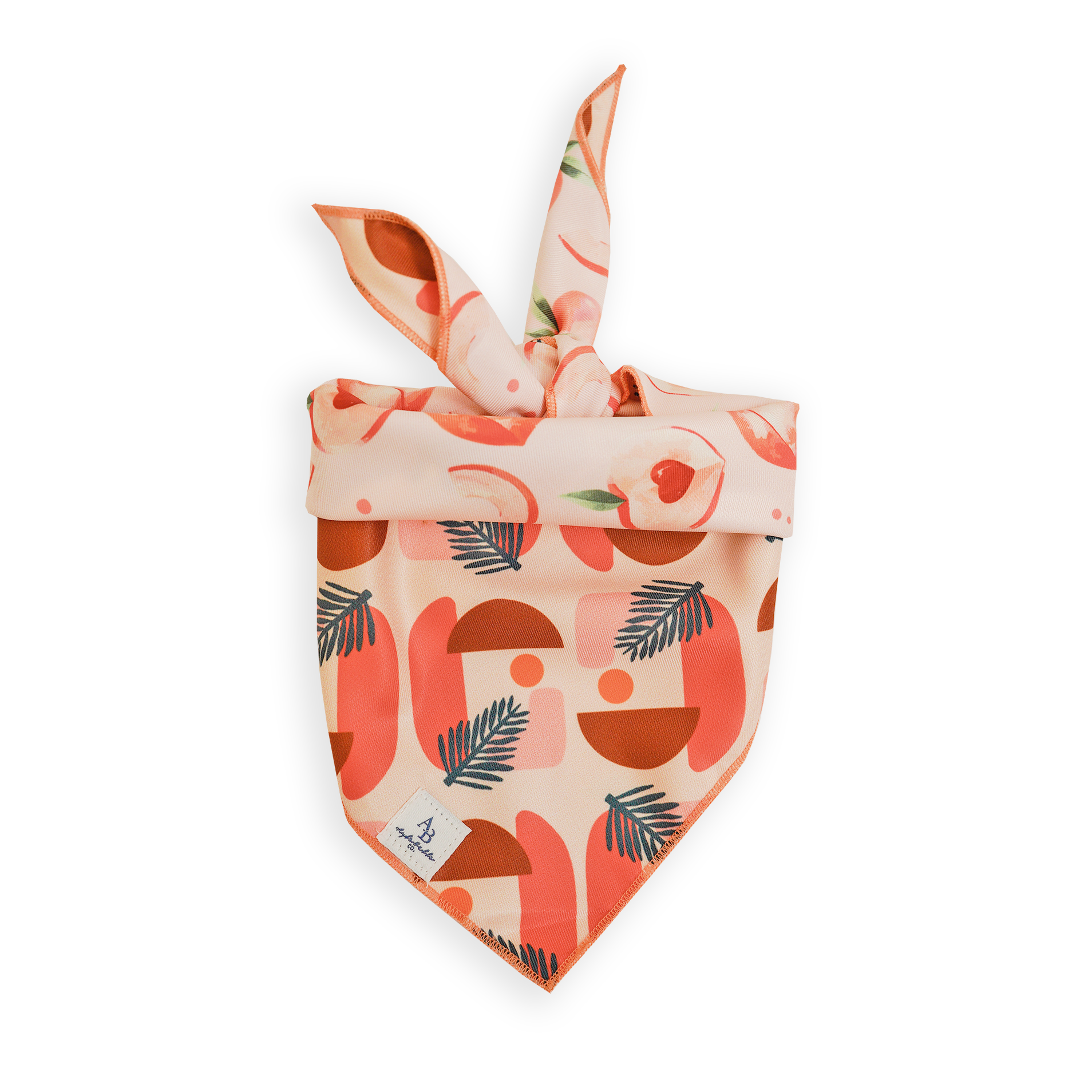 Aylabella Co. - Peach & Boho Reversible Bandana With Snaps for Dogs (3 Sizes)