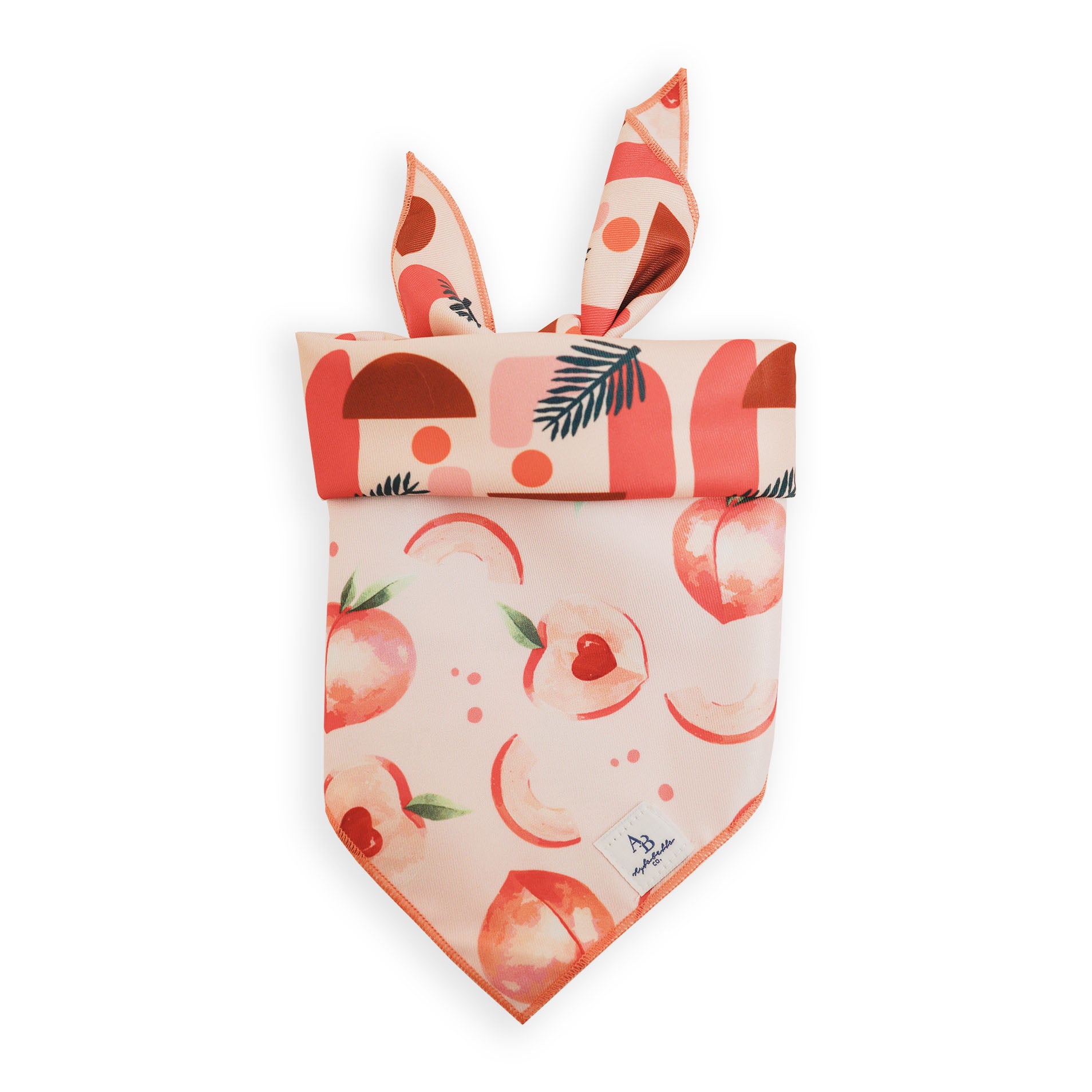Aylabella Co. - Peach & Boho Reversible Bandana With Snaps for Dogs (3 Sizes)