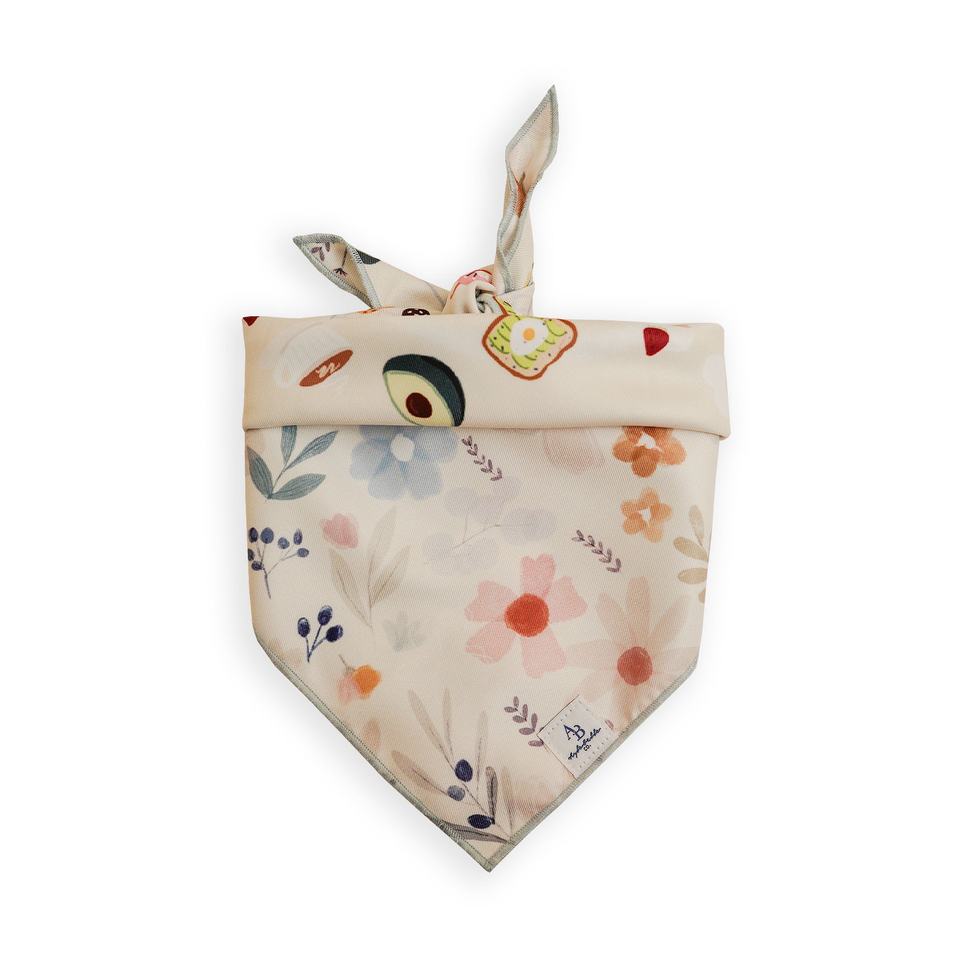 Aylabella Co. - Pressed Flowers & Brunch Reversible Bandana With Snaps for Dogs (3 Sizes)