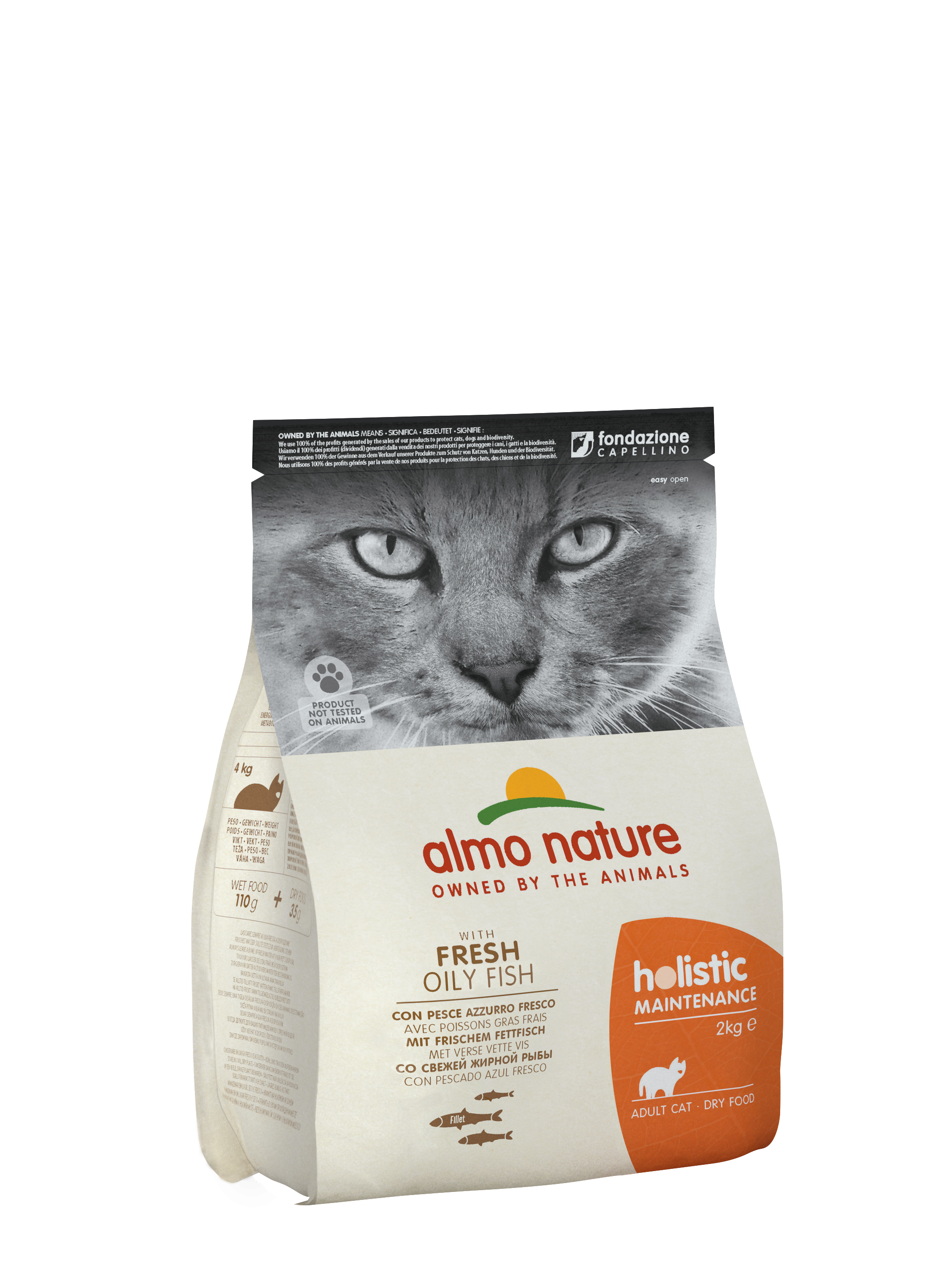 Almo Nature - HOLISTIC Maintenance with Fresh Oily Fish Dry Food 2kg for Cats
