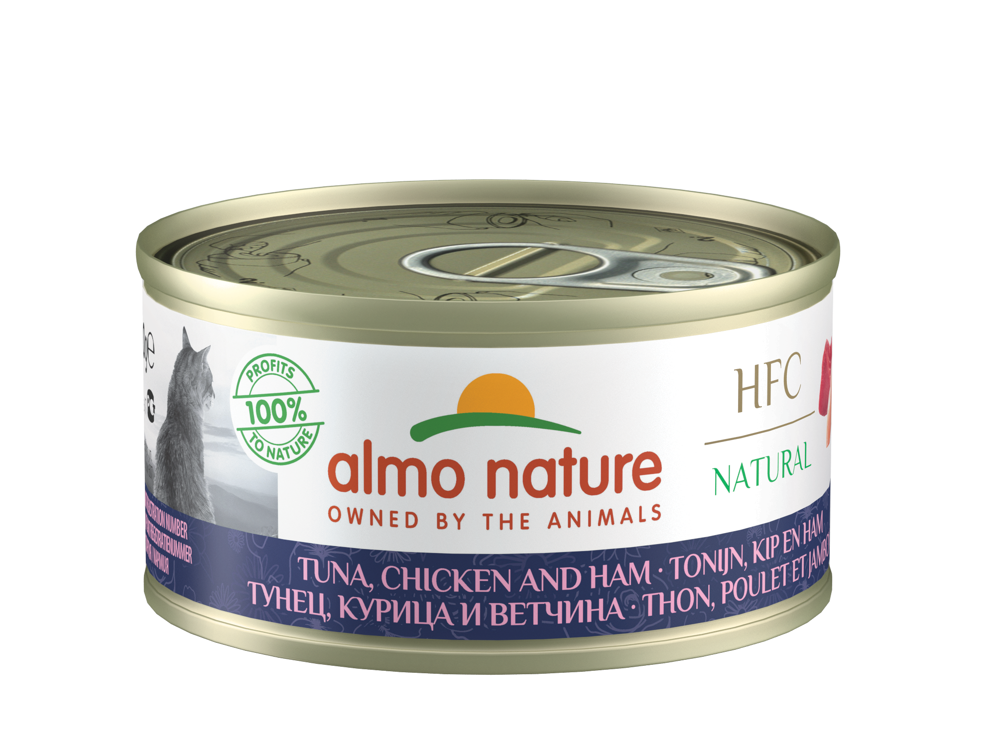 Almo Nature - HFC Natural Tuna, Chicken and Ham 70g for Cats