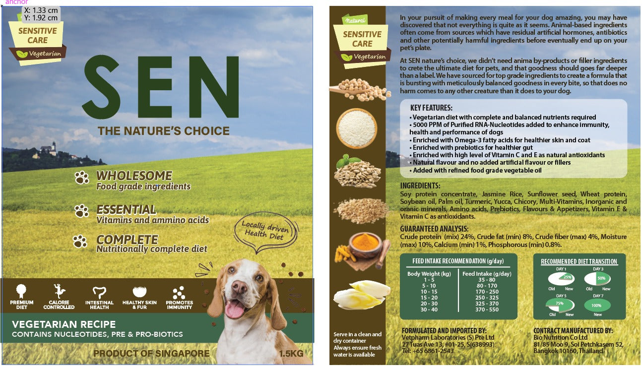 SEN - Sensitive Care Vegetarian Recipe 1.5kg for Dogs