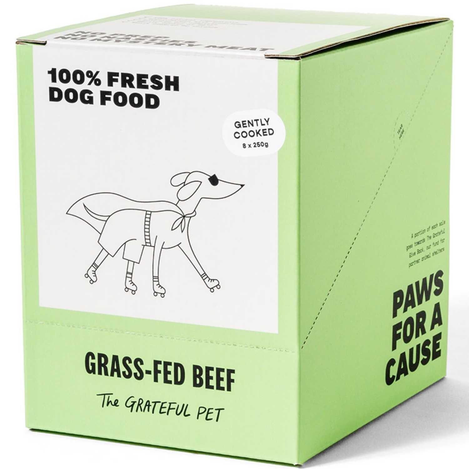 The Grateful Pet - Gently Cooked (Grass-Fed Beef) - Dog (8 x 250g Pouch) Food (Case)