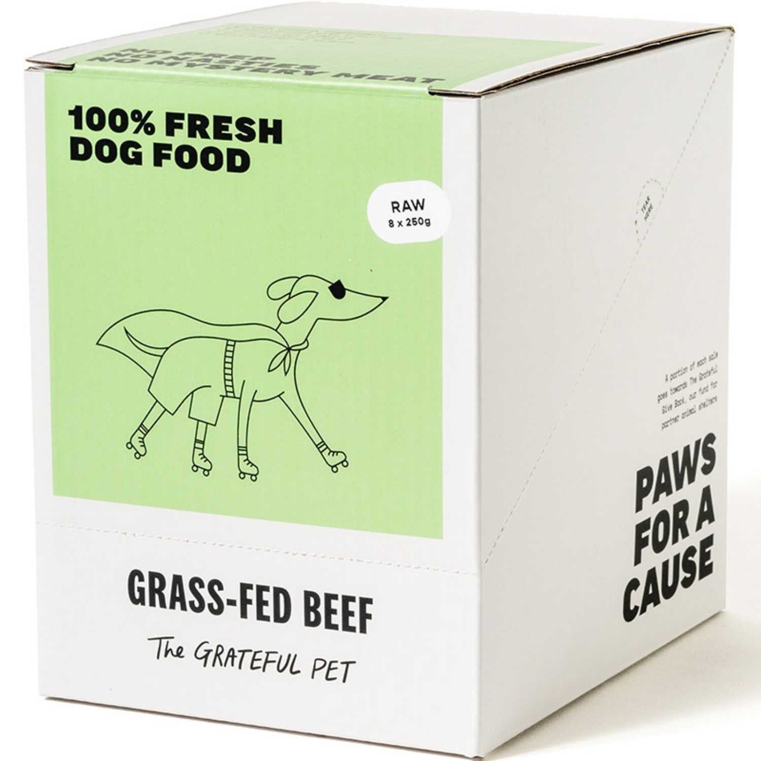 The Grateful Pet - Raw (Grass-Fed Beef) - Dog (8 x 250g Pouch) Food (Case)