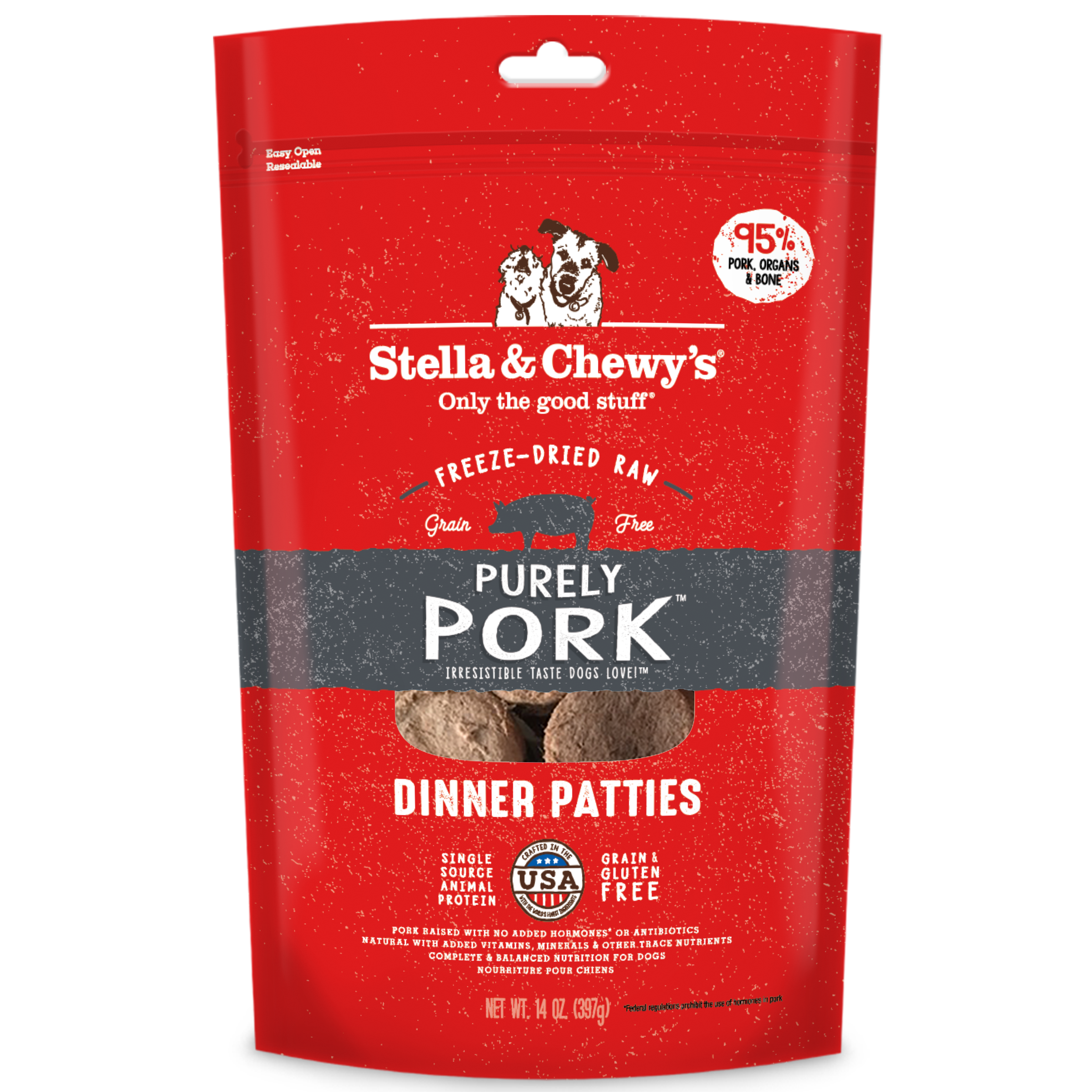 Stella & Chewy's - Purely Pork Freeze-Dried Raw Dinner Patties for Dogs 14oz