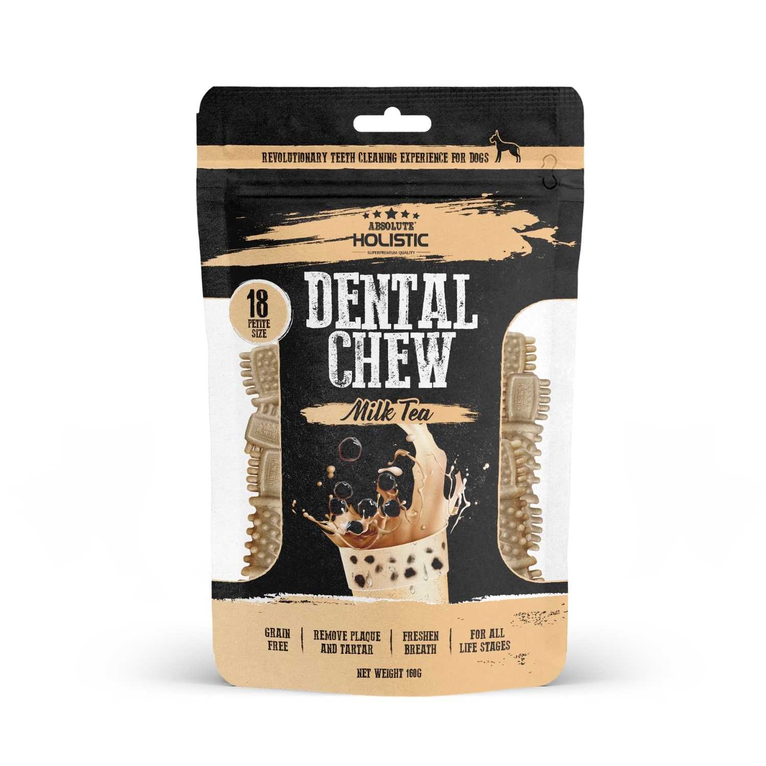 Absolute Holistic - Milk Tea Dental Chew - Dog Treats (2 Sizes)