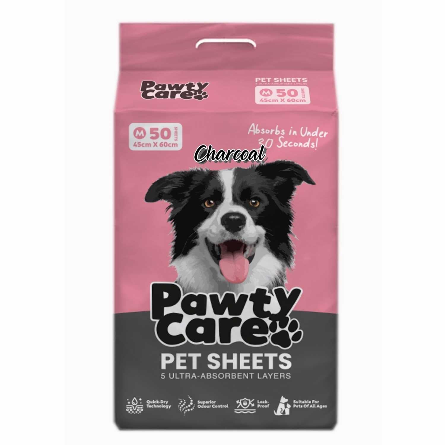 Pawty Care Charcoal Pet Training Sheets M 50pcs