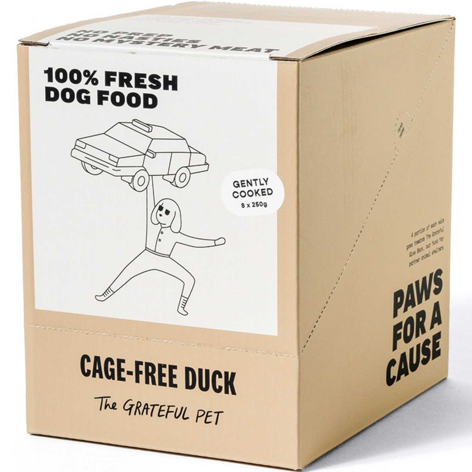 The Grateful Pet - Gently Cooked (Cage-Free Duck) - Dog (8 x 250g Pouch) Food (Case)