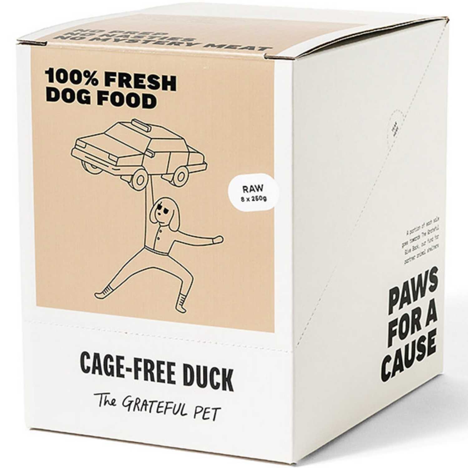 The Grateful Pet - Raw (Cage-Free Duck) - Dog (8 x 250g Pouch) Food (Case)