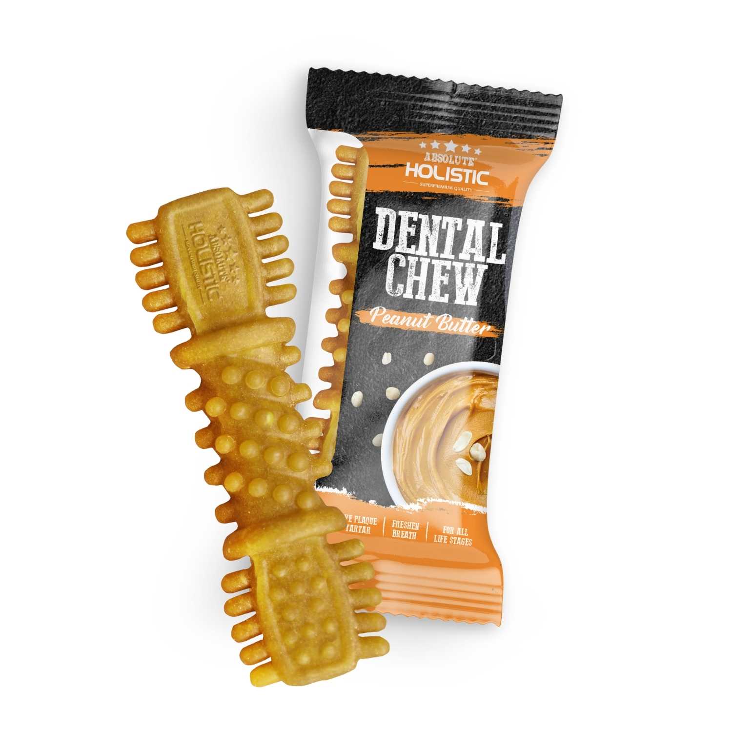 Absolute Holistic - Peanut Butter Dental Chew - Dog Treats (2 Sizes)