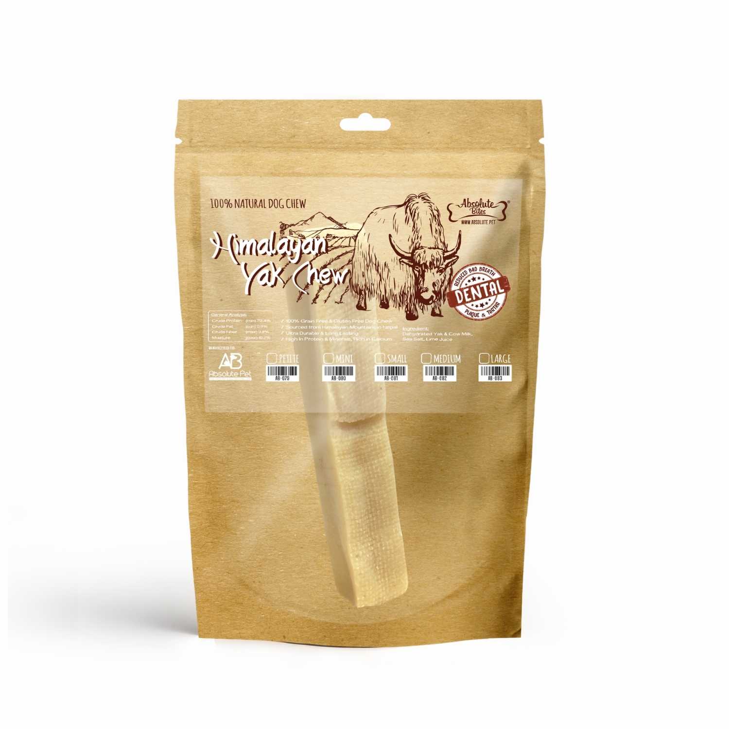 Absolute Bites - Himalayan Yak Chew for Dogs (5 Sizes)