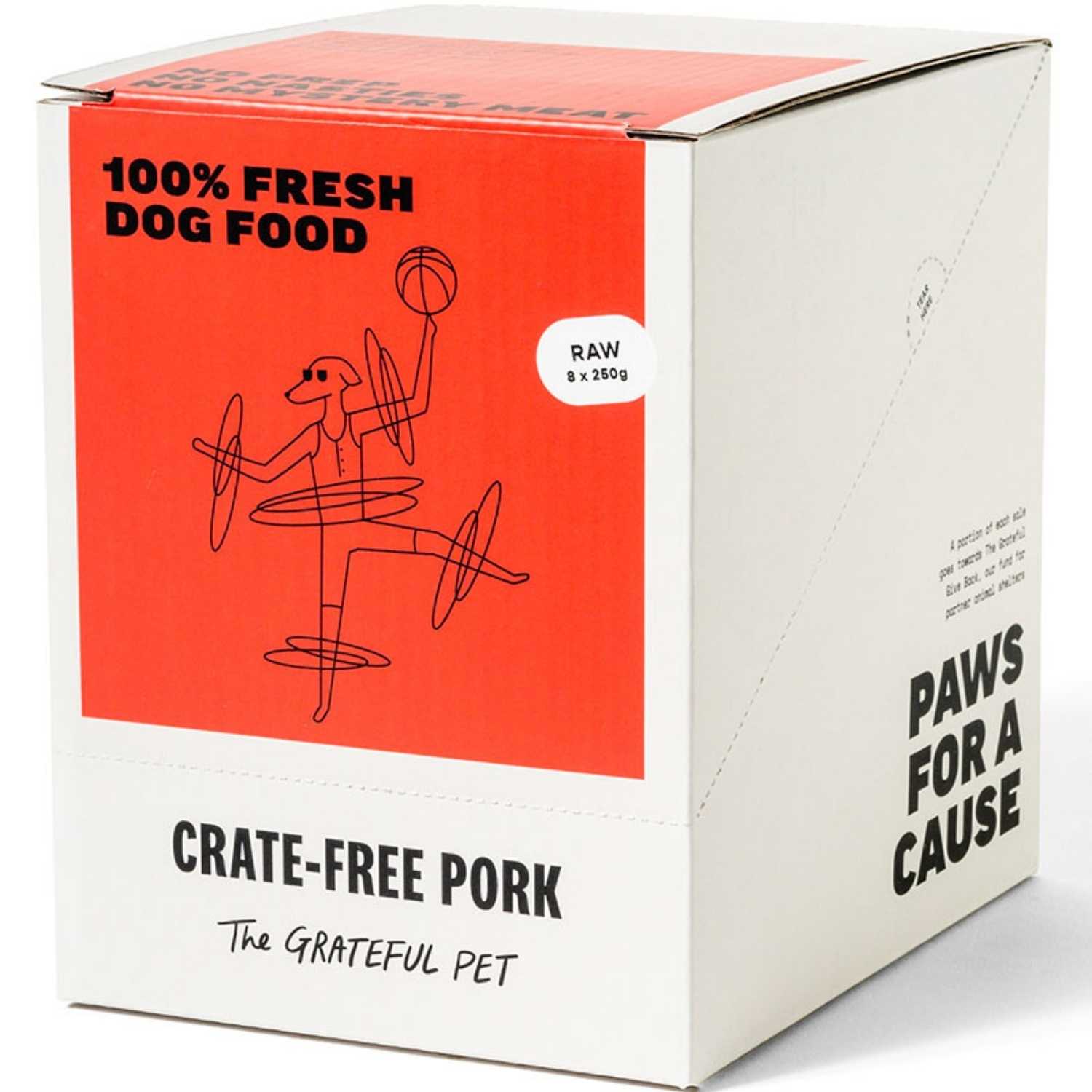 The Grateful Pet - Raw (Crate-Free Pork) - Dog (8 x 250g Pouch) Food (Case)