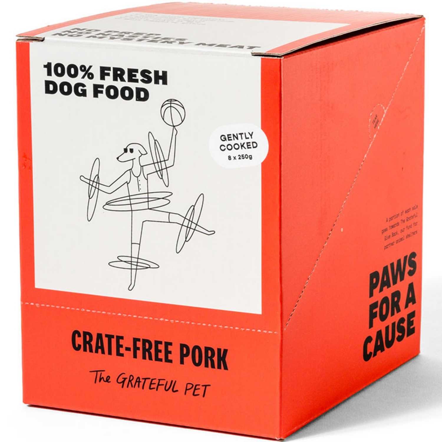 The Grateful Pet - Gently Cooked (Crate-Free Pork) - Dog (8 x 250g Pouch) Food (Case)