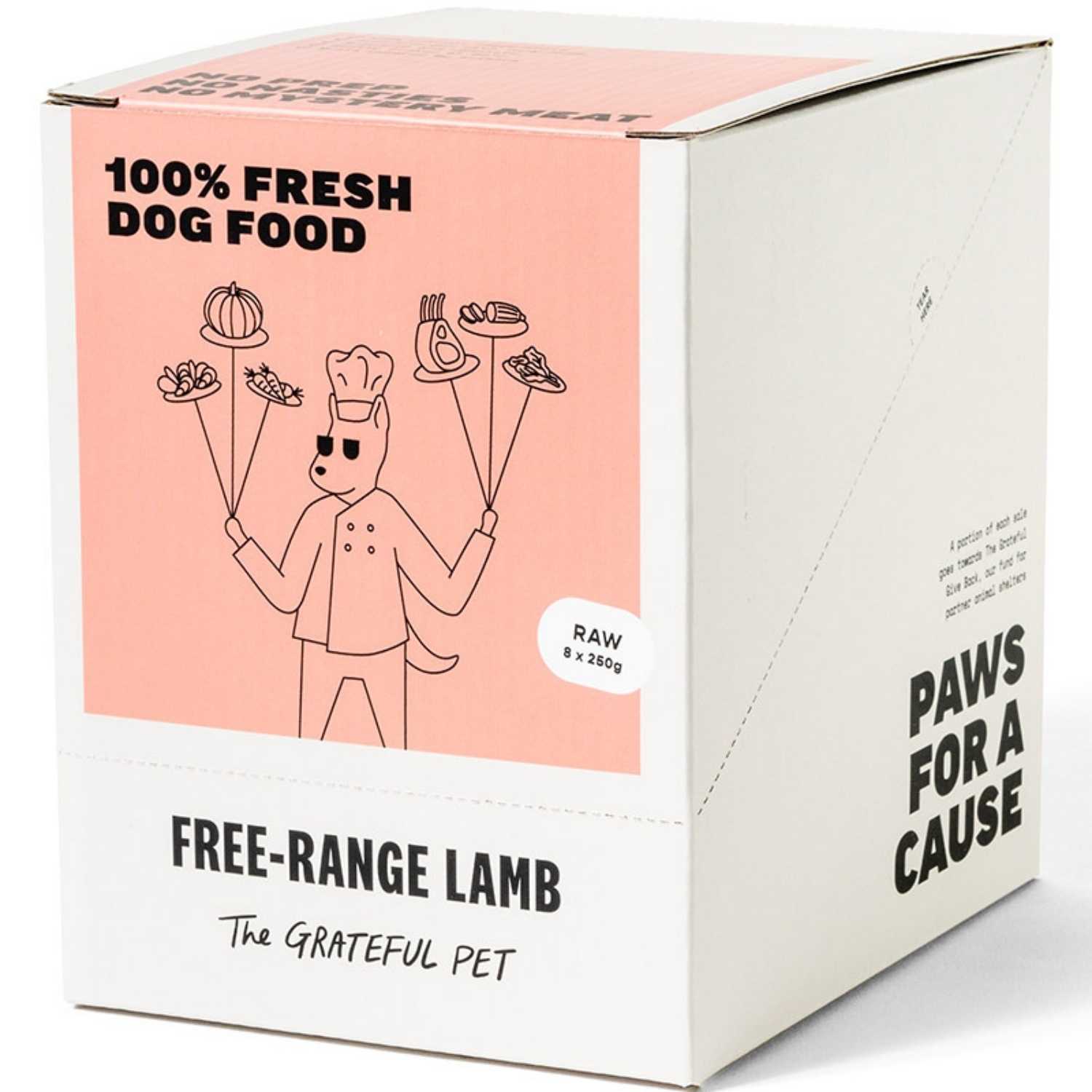 The Grateful Pet - Raw (Range-Free Lamb) - Dog (8 x 250g Pouch) Food (Case)