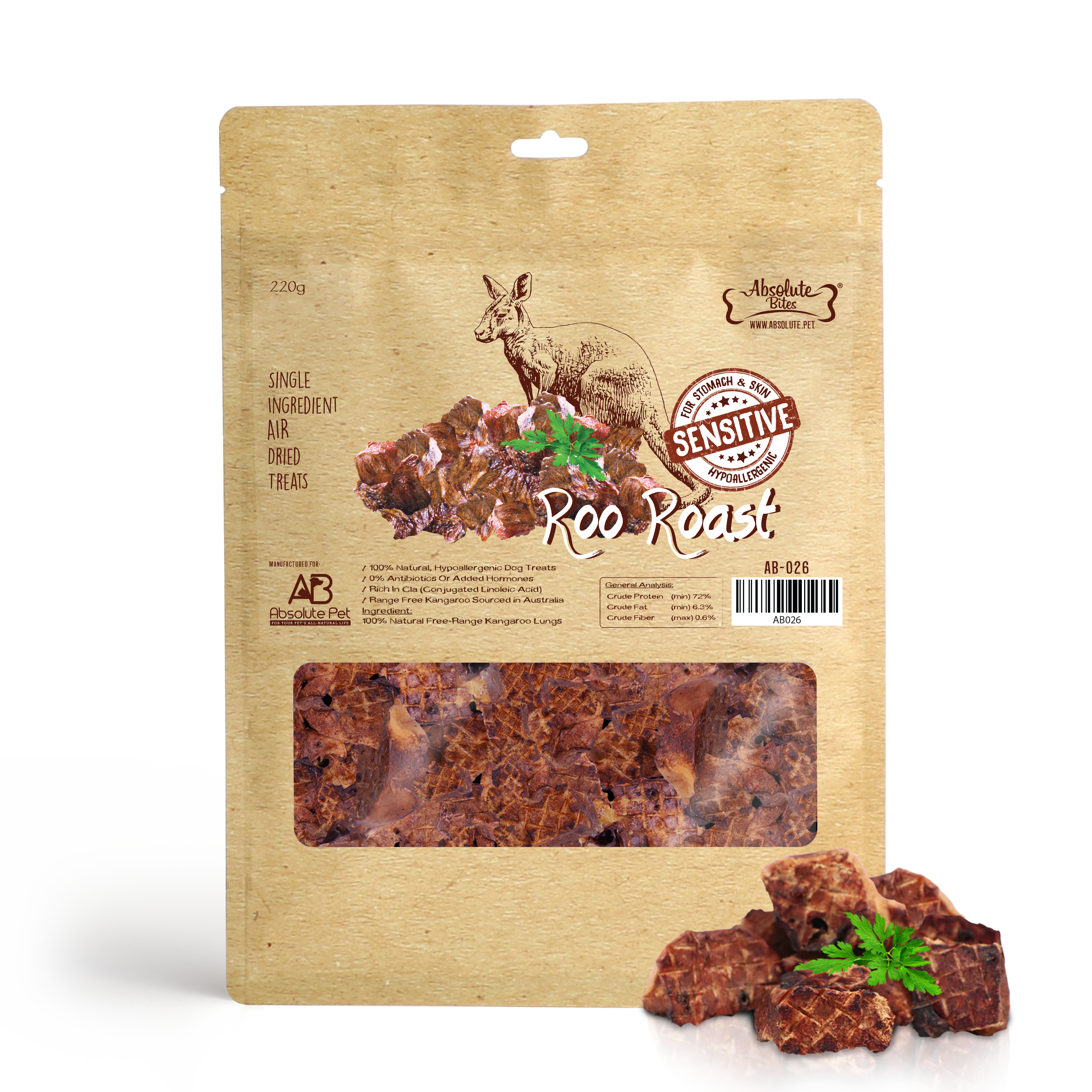 Absolute Bites - Roo Roast for Dogs (2 Sizes)
