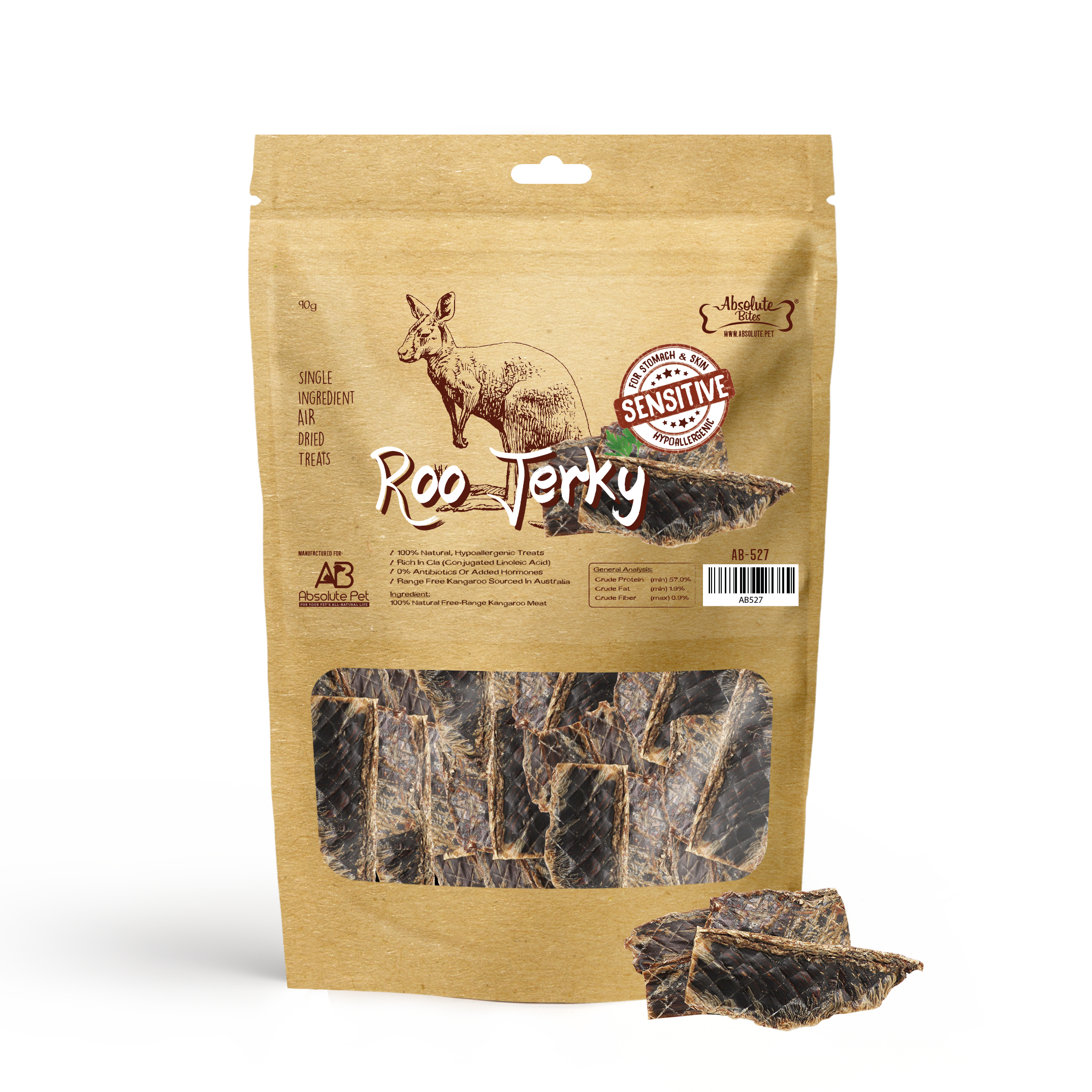 Absolute Bites - Roo Jerky for Dogs (2 Sizes)