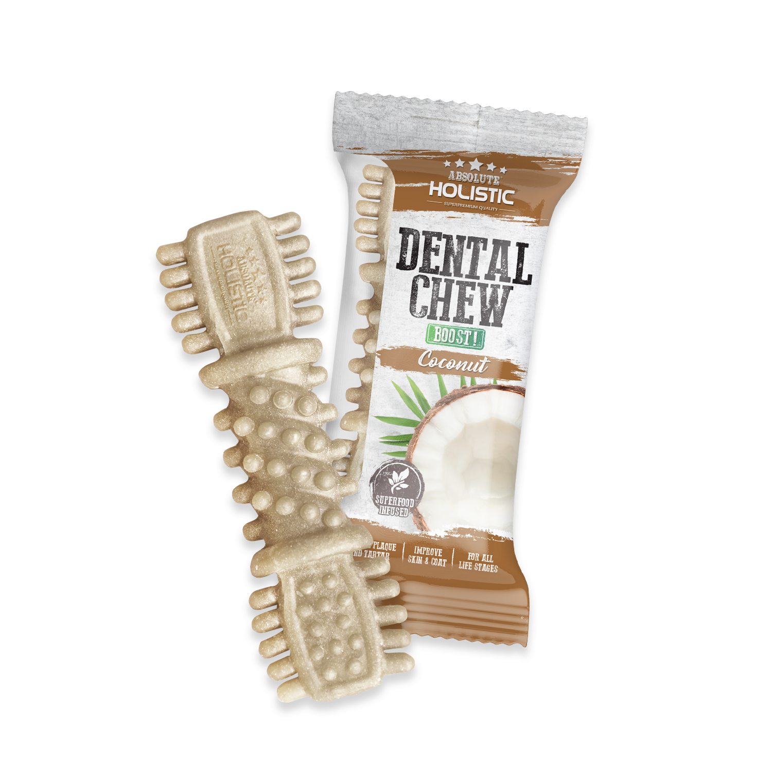 Absolute Holistic - Coconut Boost Dental Chew 4" - Dog Treats (25g/pc)