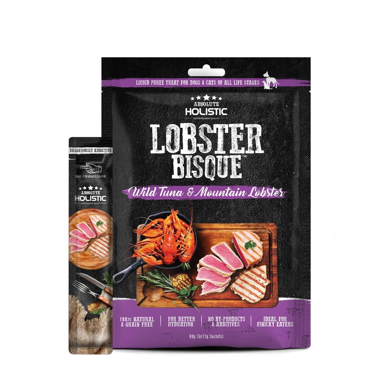Absolute Holistic - Lobster Bisque (wild tuna & mountain lobster) for Dogs & Cats (5x12g)