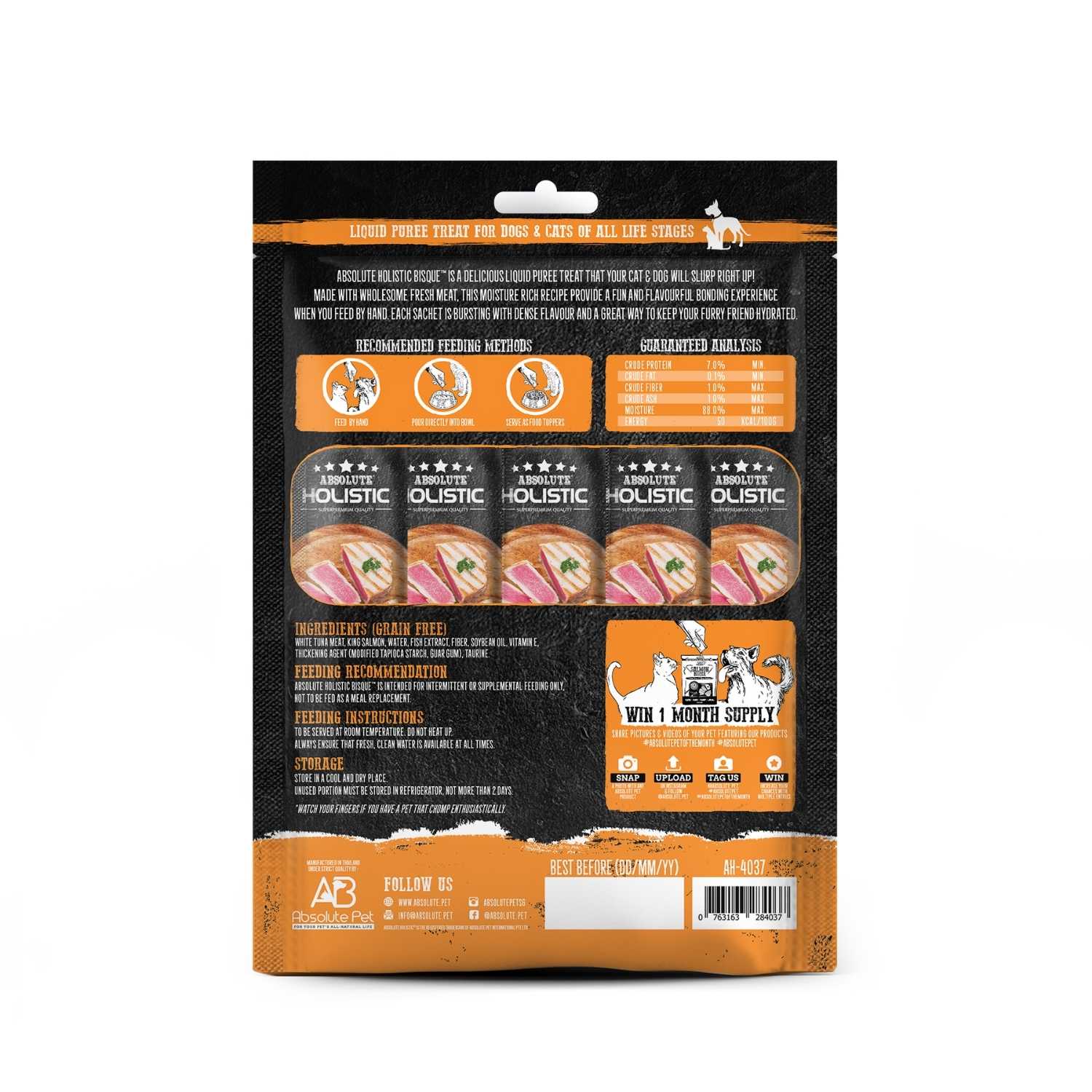 Absolute Holistic - Salmon Bisque (wild tuna & salmon) for Dogs & Cats (5x12g)