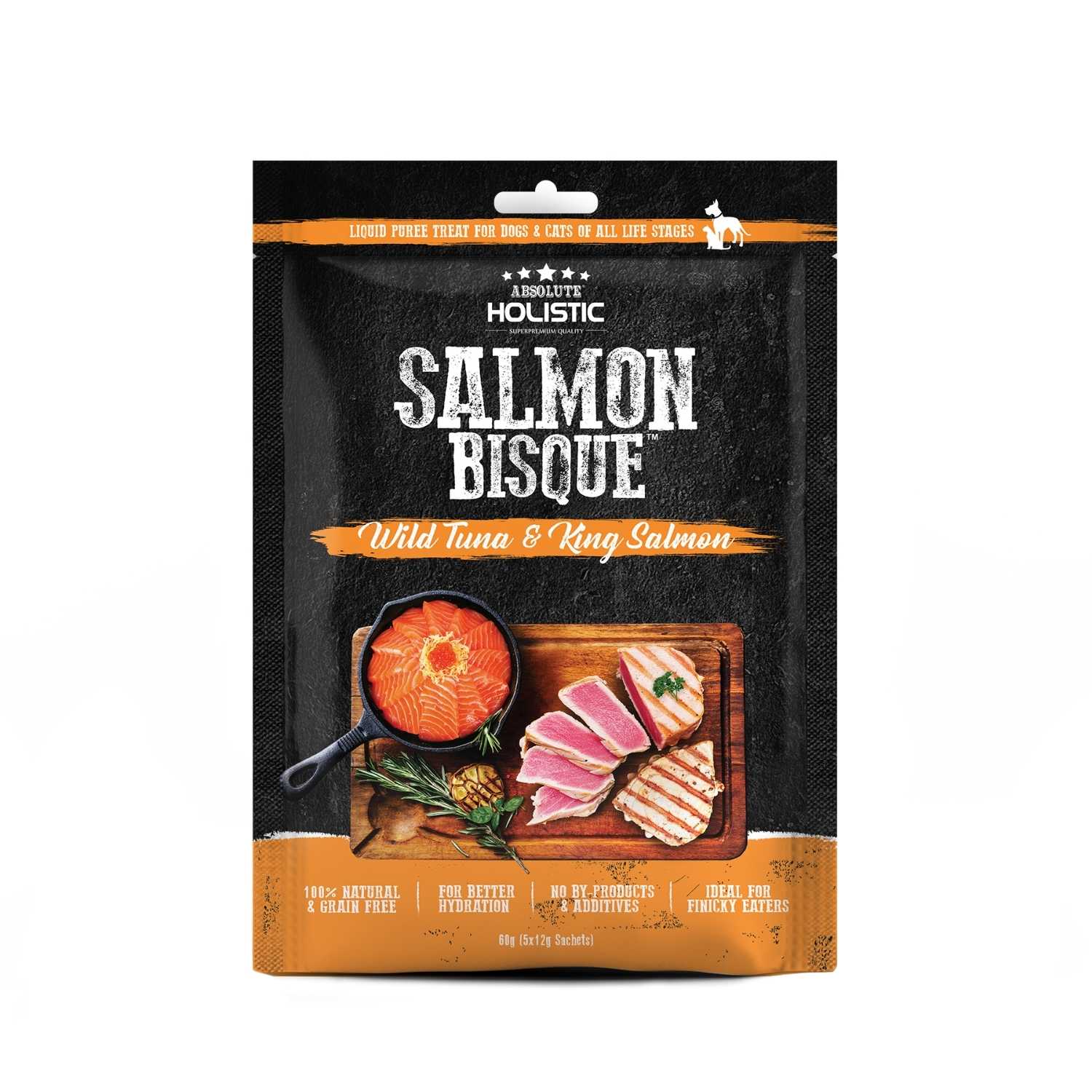 Absolute Holistic - Salmon Bisque (wild tuna & salmon) for Dogs & Cats (5x12g)