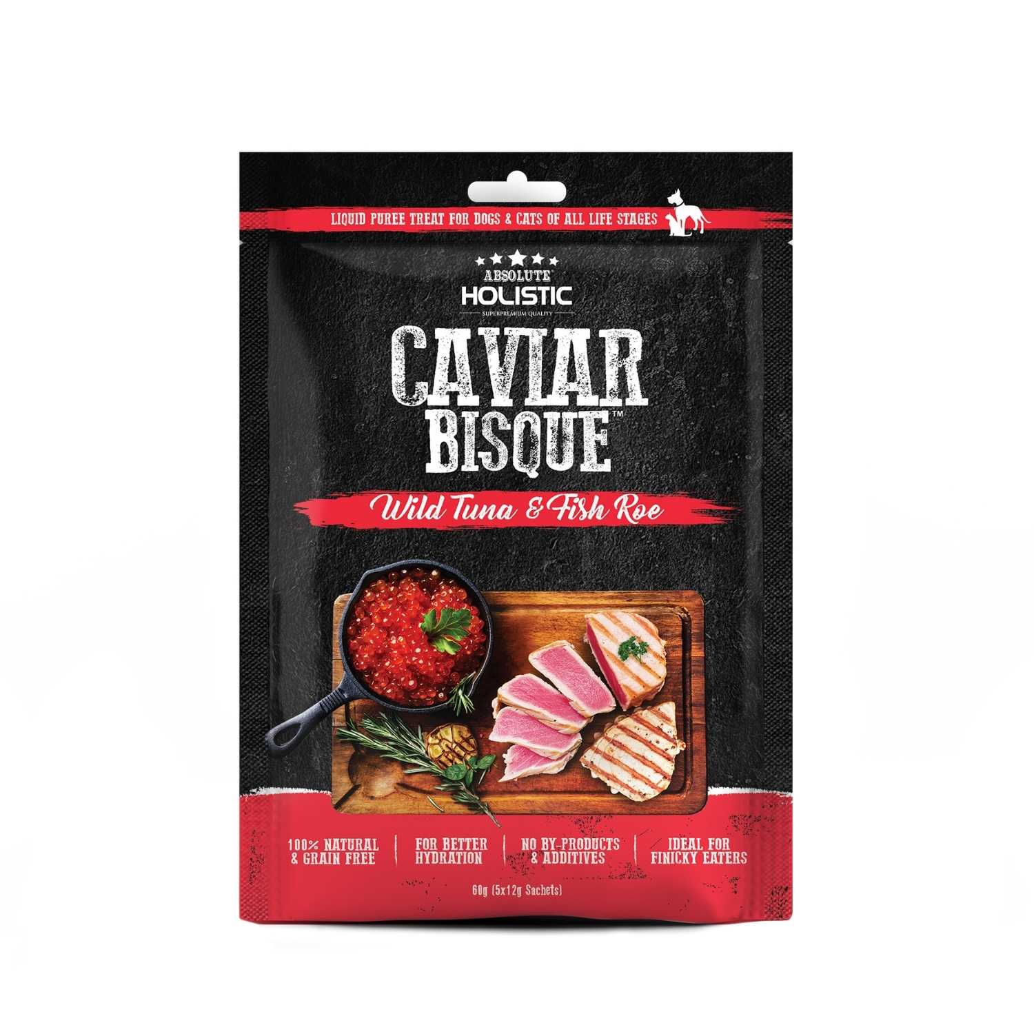 Absolute Holistic - Caviar Bisque (wild tuna & fish roe) - Dog & Cat 5x12g Treats