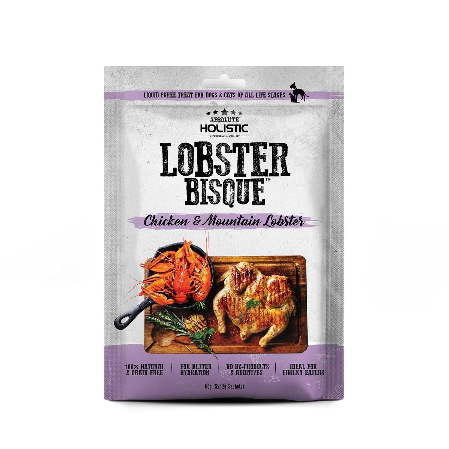 Absolute Holistic - Lobster Bisque (chicken & mountain lobster) - Dog & Cat 5x12g Treats