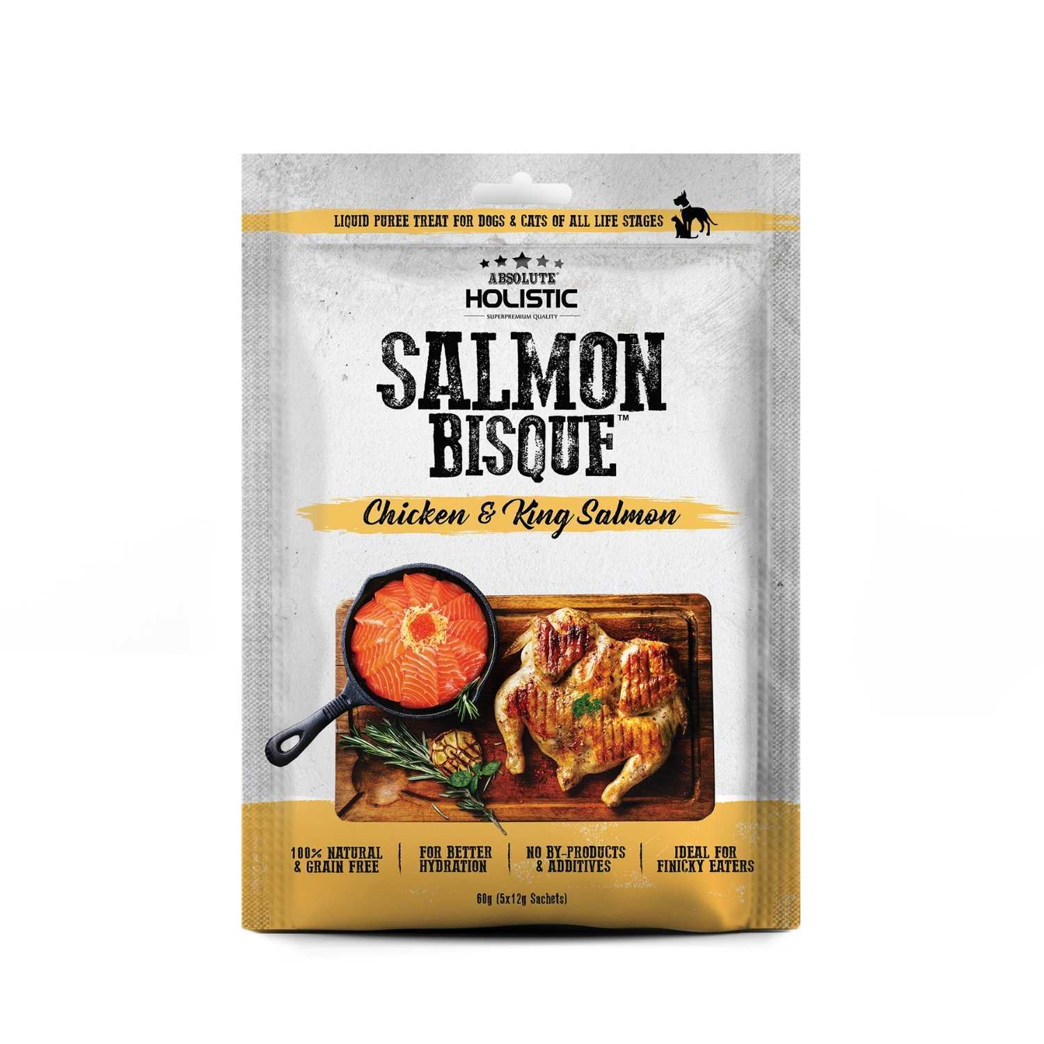 Absolute Holistic - Salmon Bisque (chicken & salmon) - Dog & Cat 5x12g Treats