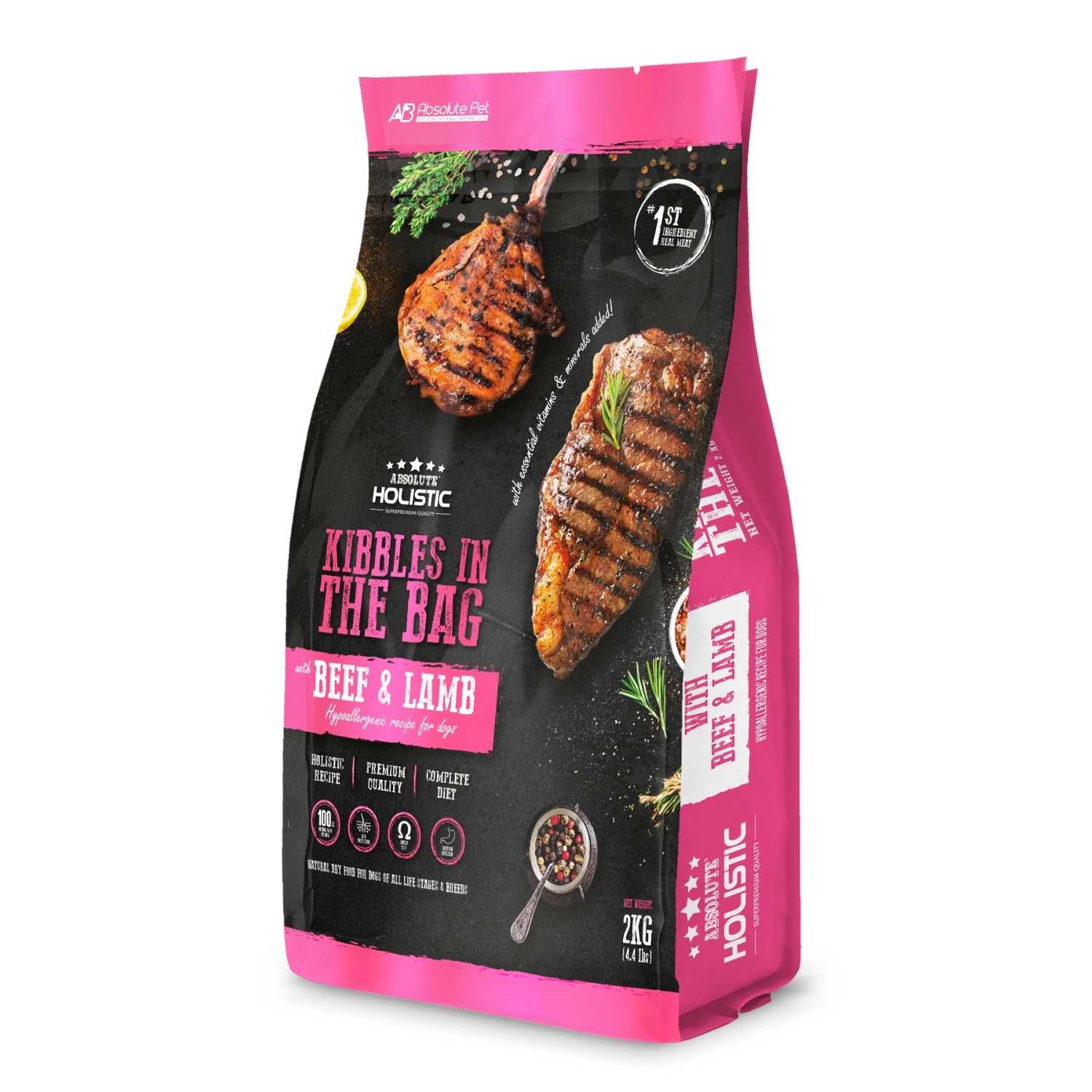 Absolute Holistic - Kibbles In The Bag (Beef & Lamb) - Dog Food (2 Sizes)