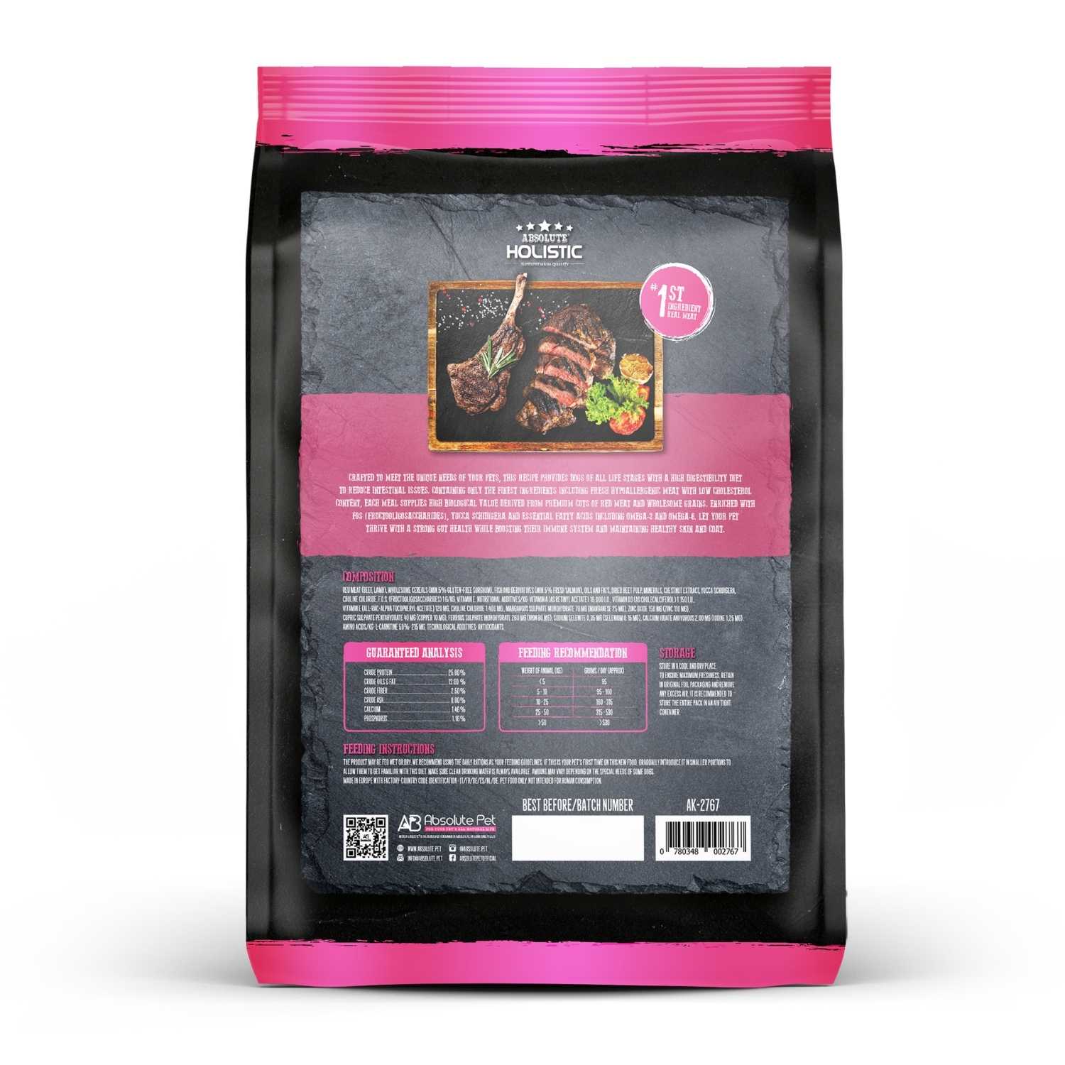 Absolute Holistic - Kibbles In The Bag (Beef & Lamb) for Dogs (2kg/12kg)