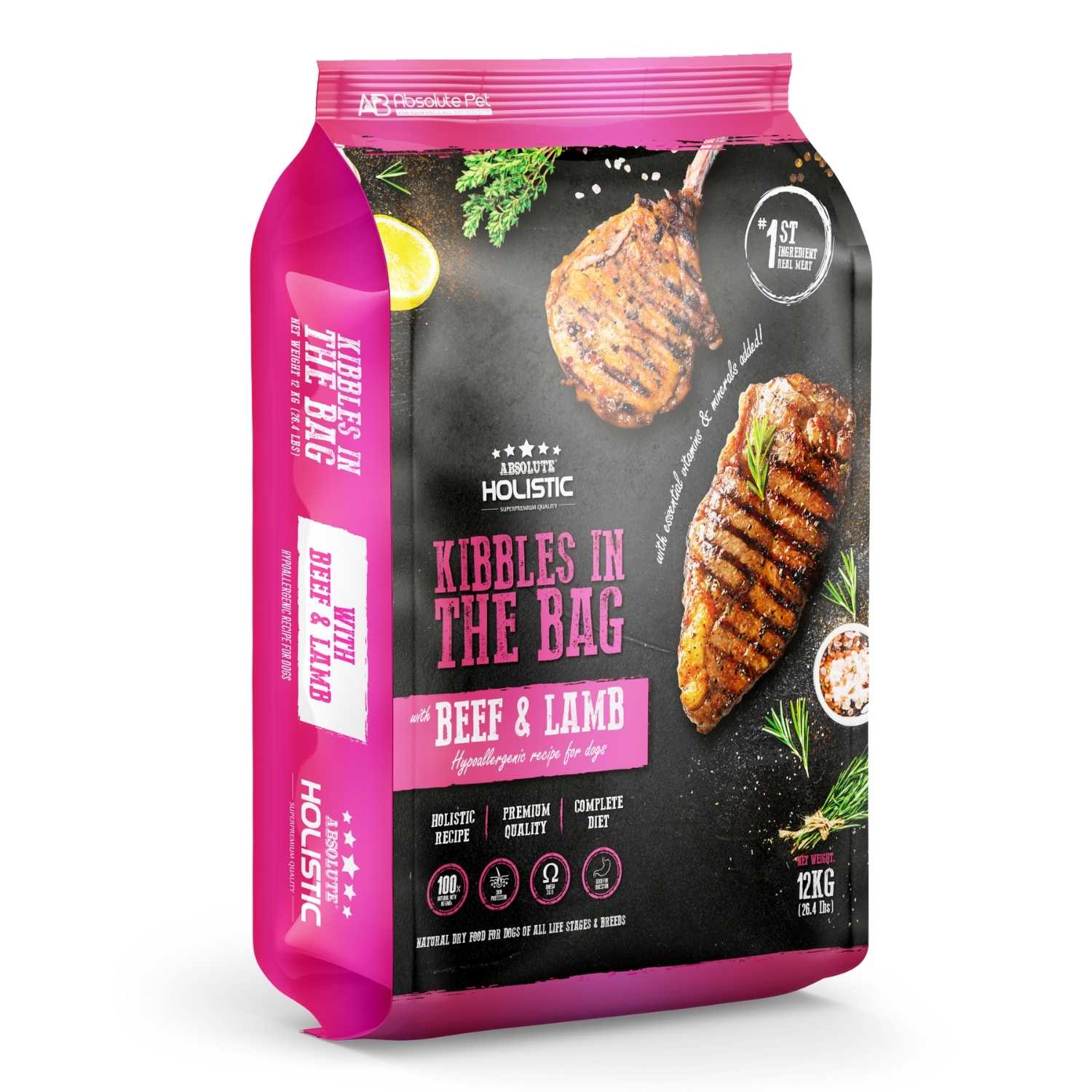 Absolute Holistic - Kibbles In The Bag (Beef & Lamb) - Dog Food (2 Sizes)