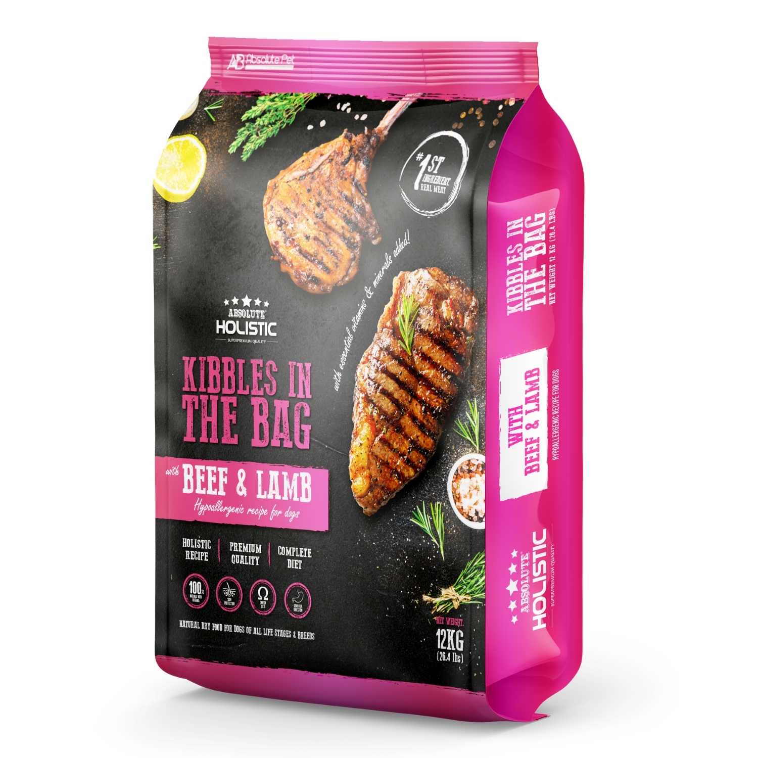 Absolute Holistic - Kibbles In The Bag (Beef & Lamb) - Dog Food (2 Sizes)