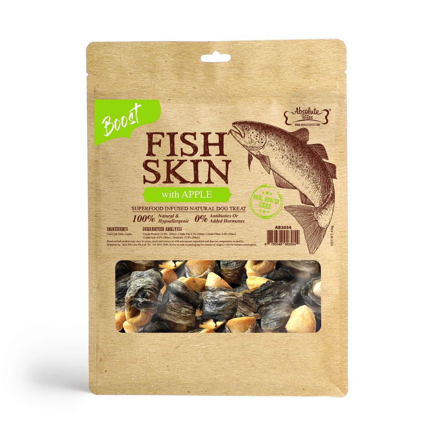 Absolute Bites - Fish Skin With Apple for Dogs (2 Sizes)