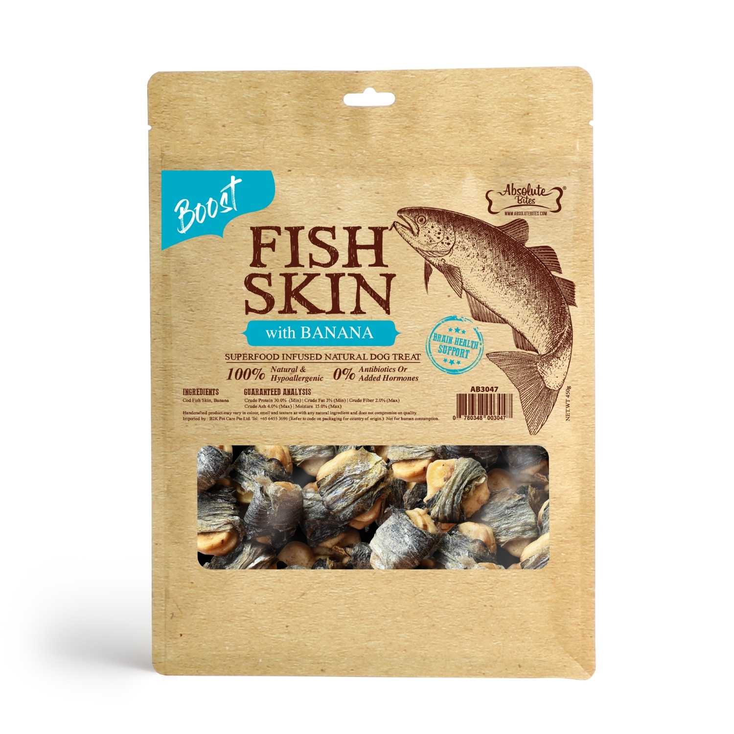 Absolute Bites - Fish Skin With Banana for Dogs (2 Sizes)