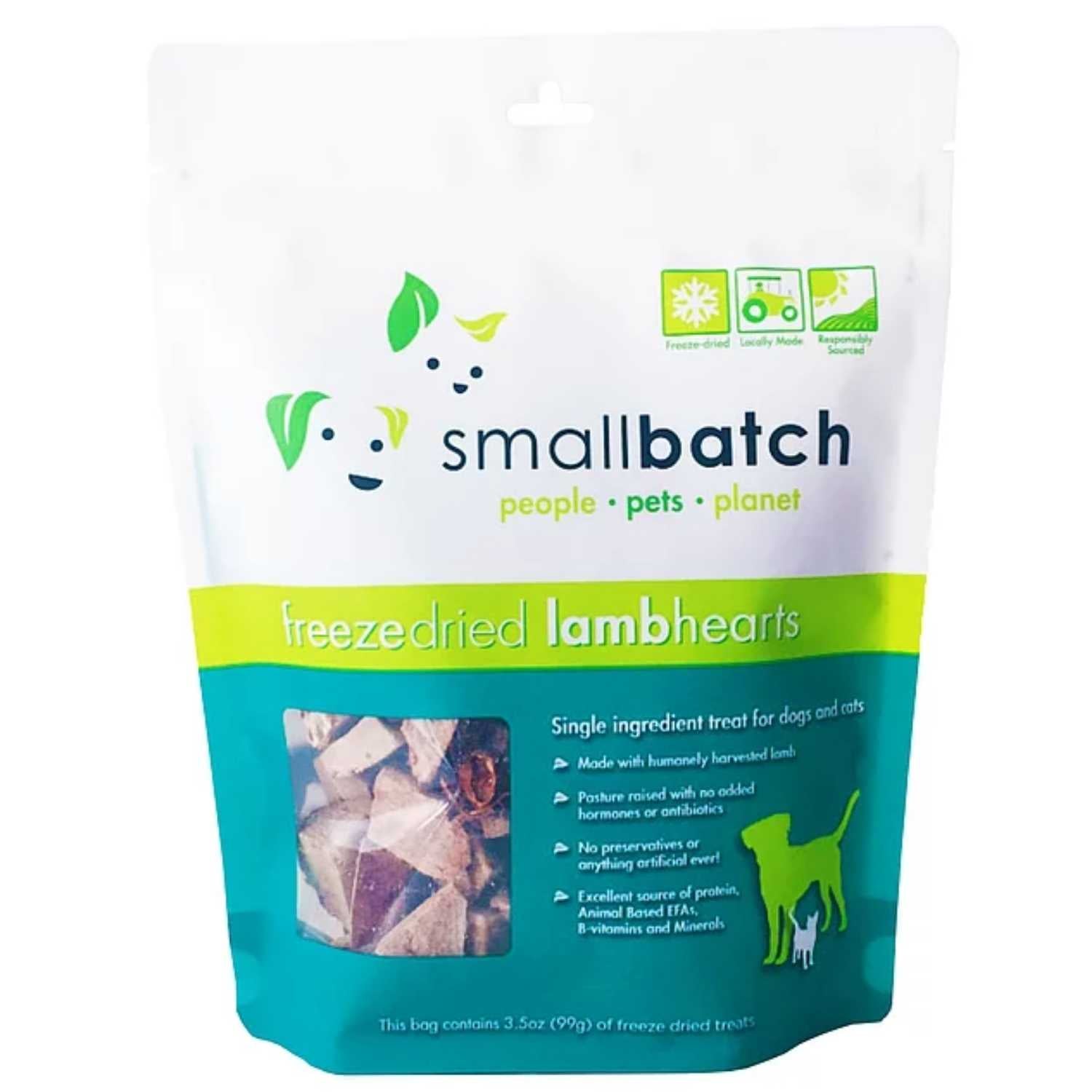 Smallbatch - Lamb Premium Freeze-Dried Raw Heart Treat - Dog & Cat 3.5oz Treats
