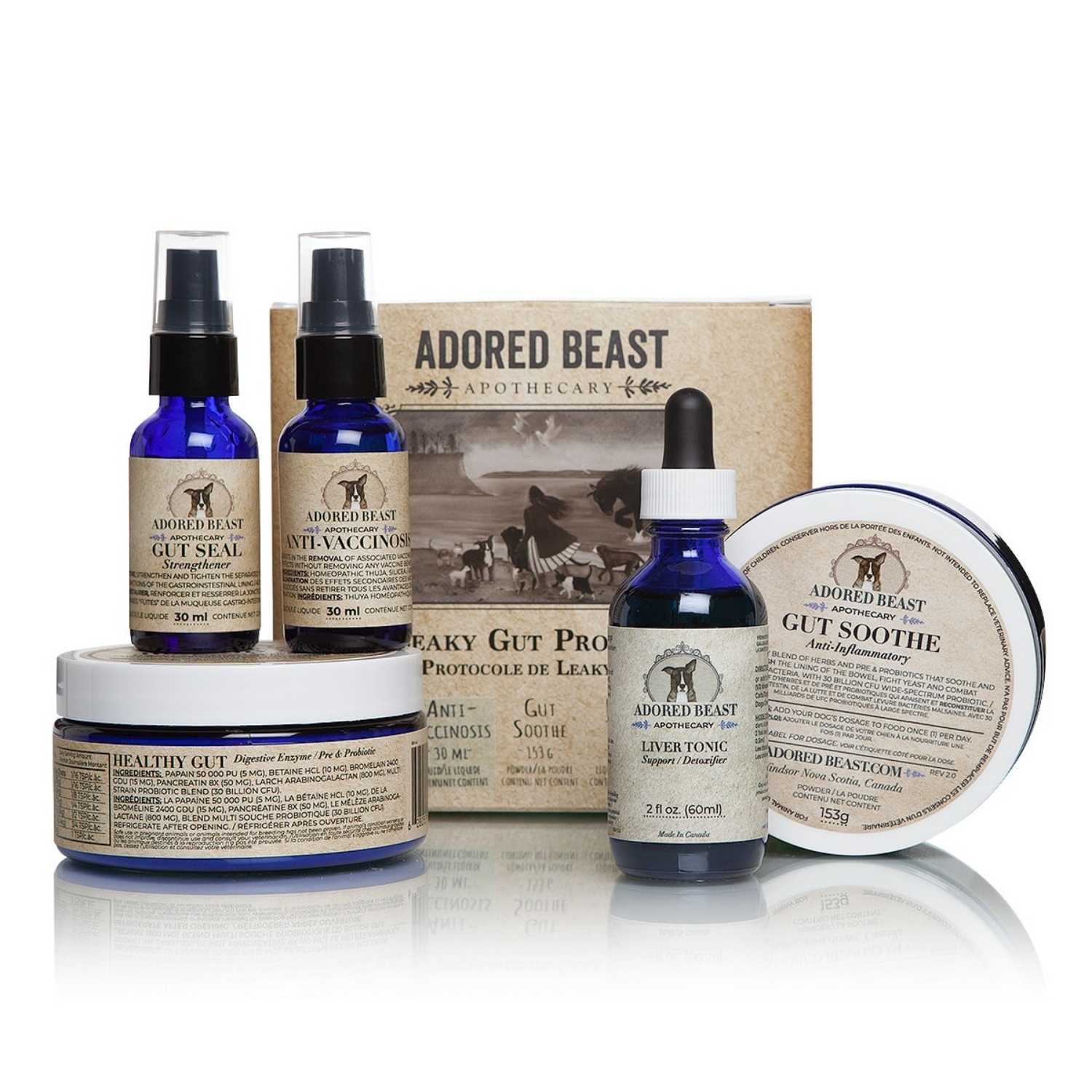 Adored Beast - Leaky Gut Protocol (5 Product Kit) - Dog Supplement
