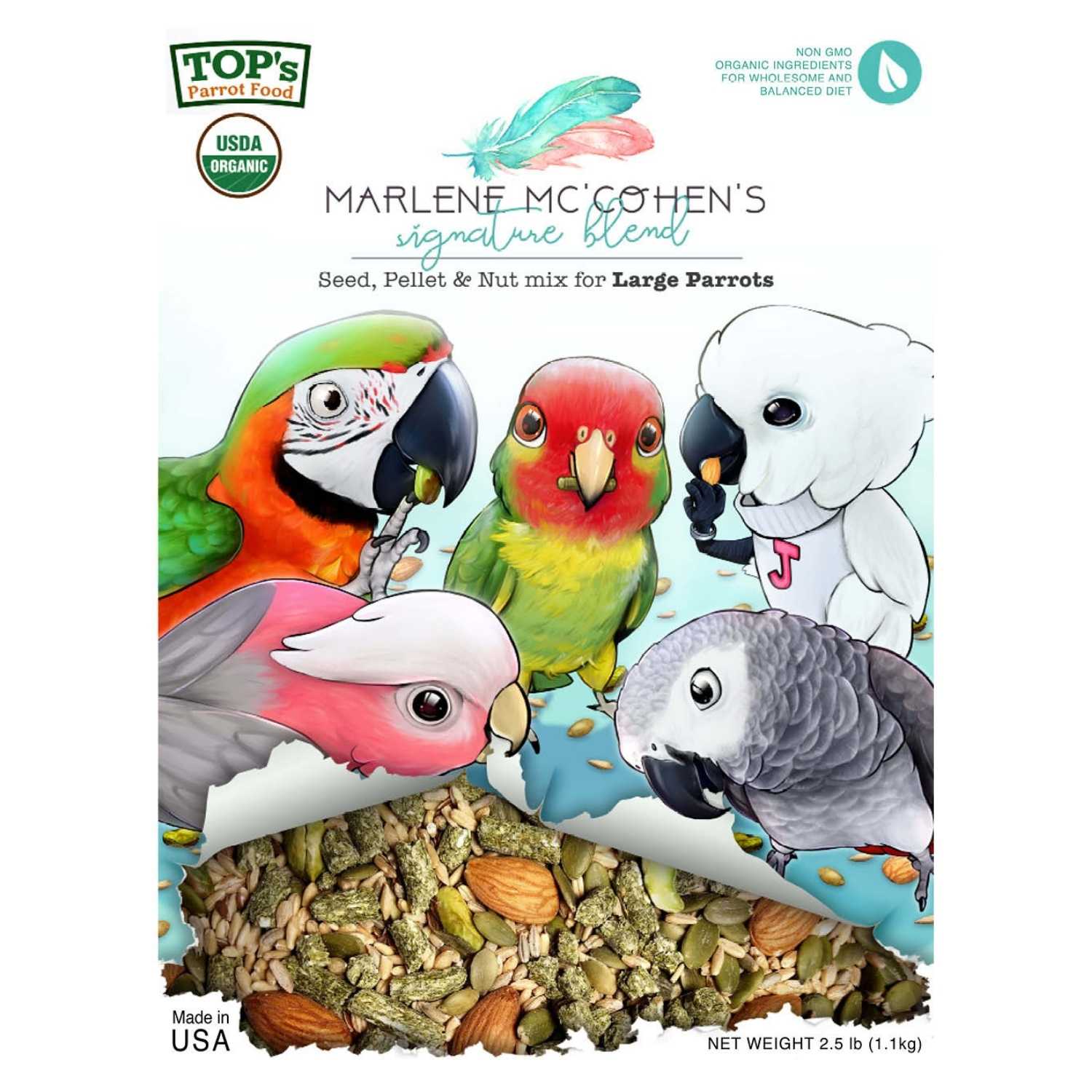 TOP's Parrot Food - Marlene Mc'Cohen Mix for Large Birds (2.5lb)