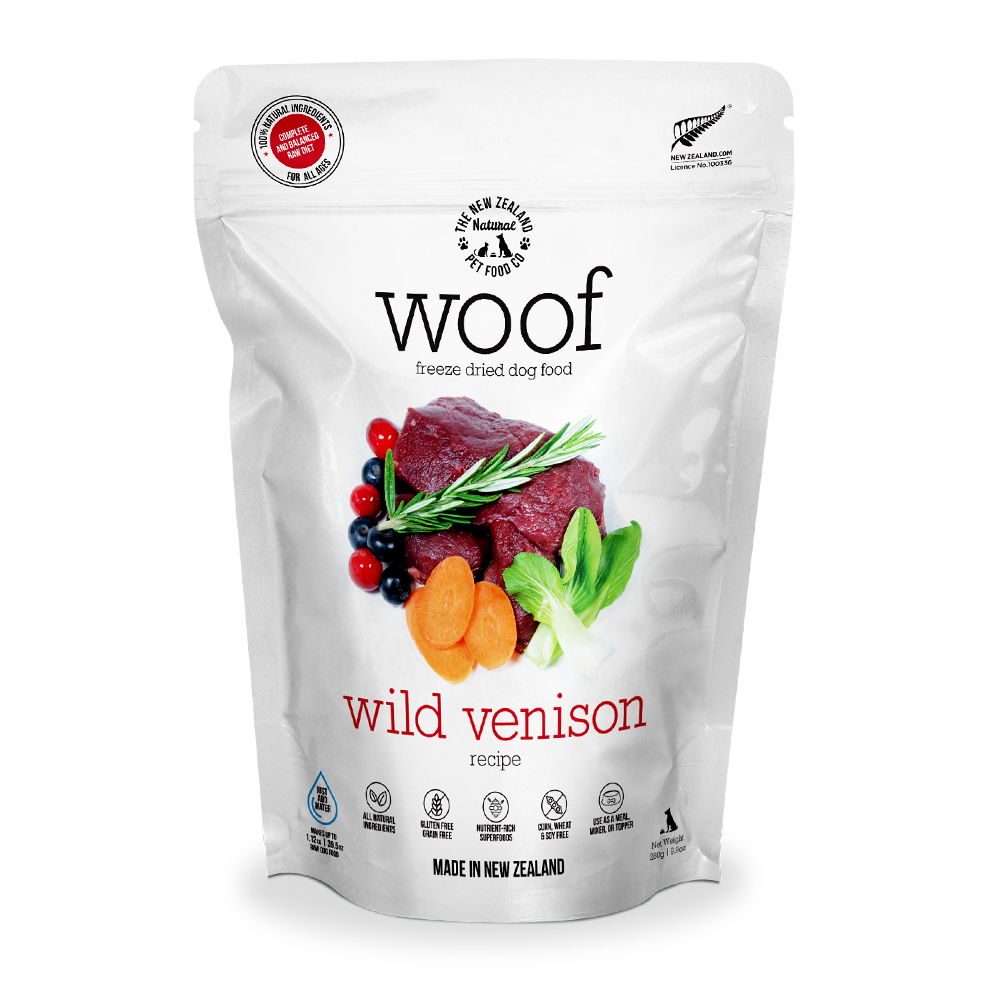 NZ Natural Pet Food (WOOF) - Freeze Dried Raw Wild Venison Dog Food 280g