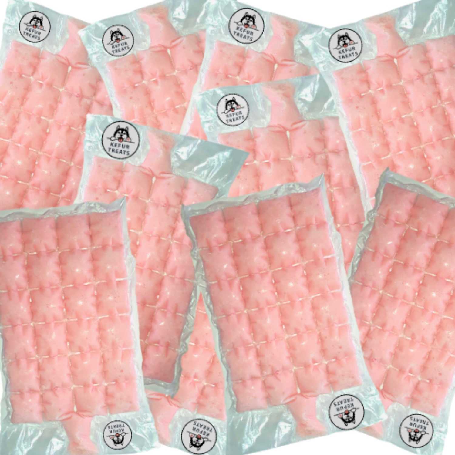 KEFUR TREATS - STRAWBERRY Cow Milk Kefir Frozen Pack (24 Cubes) - Pet Treats