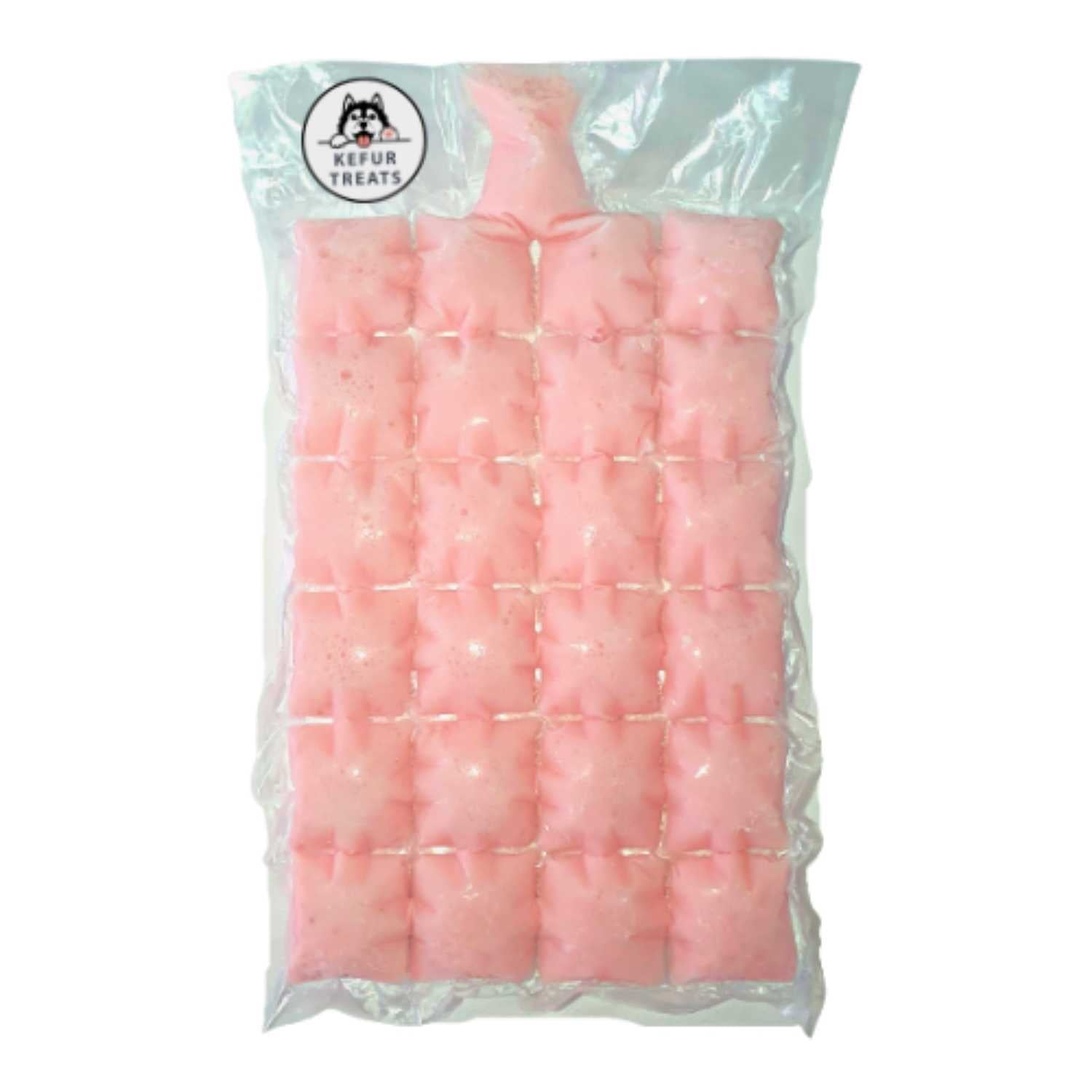 KEFUR TREATS - STRAWBERRY Cow Milk Kefir Frozen Pack (24 Cubes) - Pet Treats